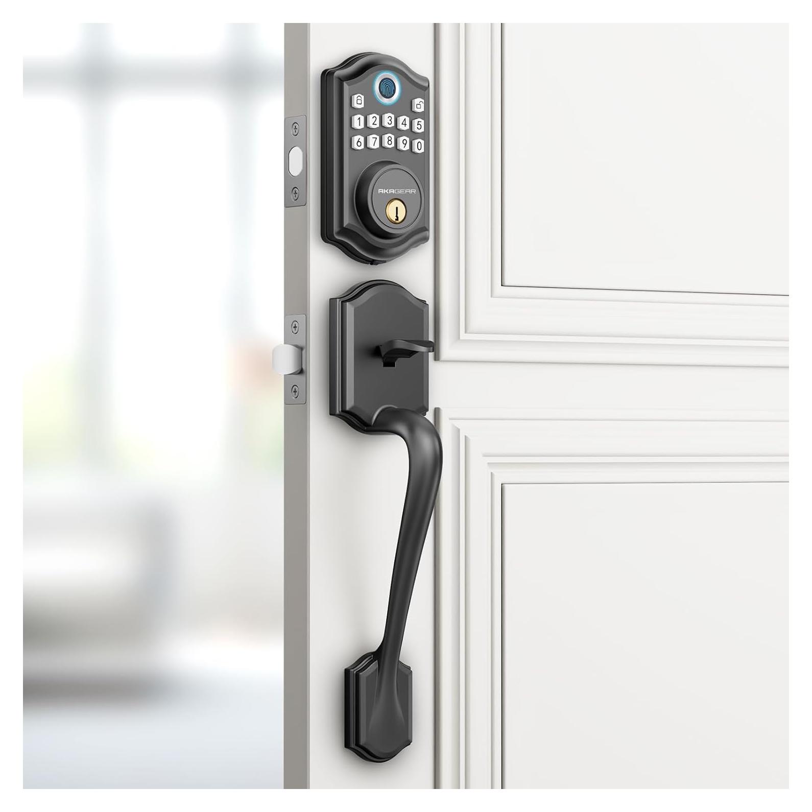 Cerradura Inteligente Biométrica AkaGear DS10 con Manija - Huella Dactilar y Teclado