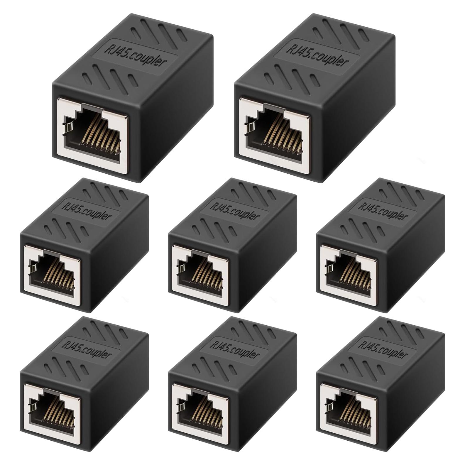 Acoplador Ethernet RJ45 Hembra a Hembra Cat7/Cat6/Cat5e - Paquete de 8