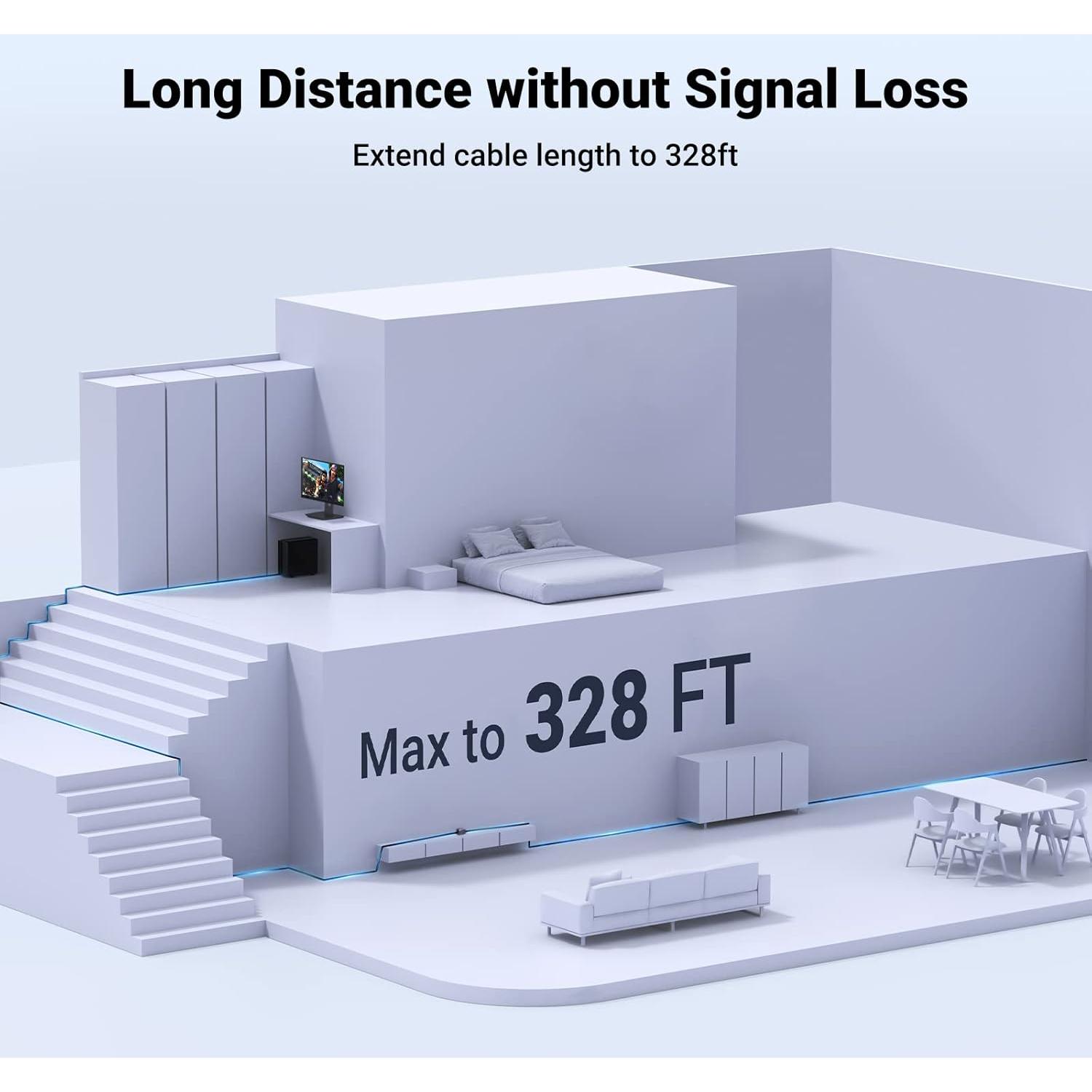 Extensor Ethernet UGREEN 10Gbps 100m Cat8 Cat7 Cat6 Gris
