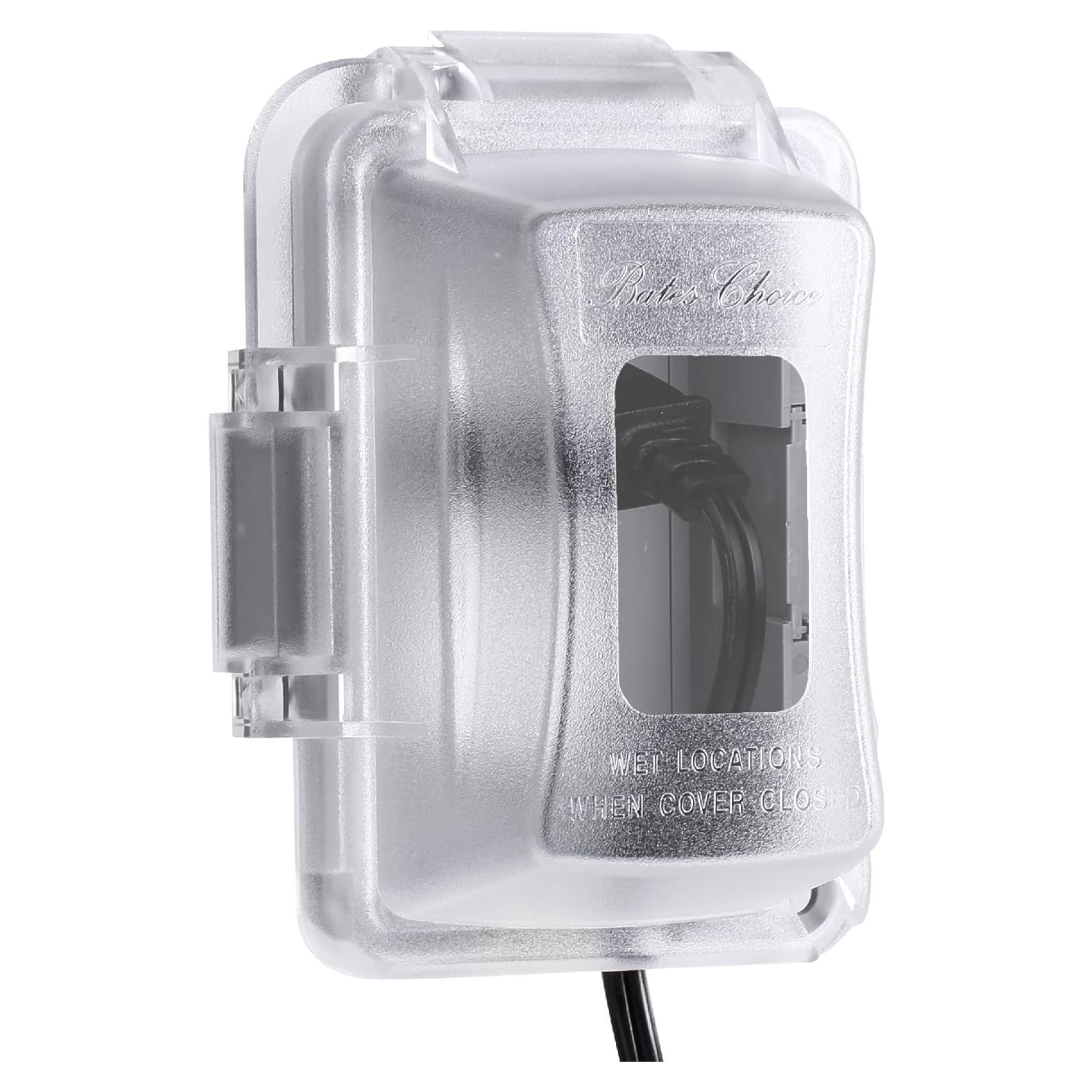 Cubierta de Enchufe Exterior Bates 1-Gang Transparente