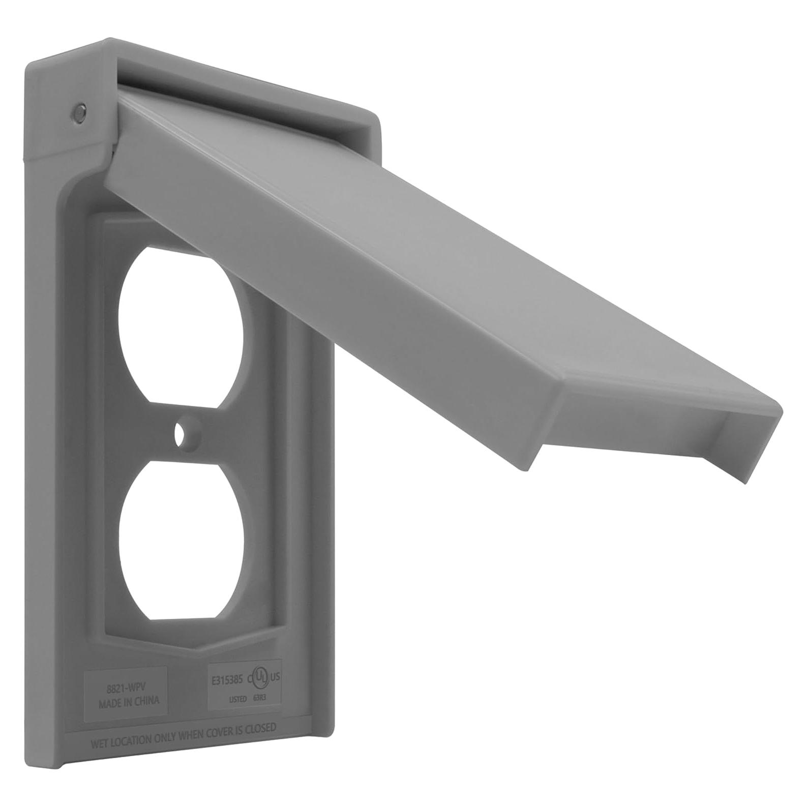 Placa de Pared Vertical Dúplex Enerlites Gris 12.29x7.19cm