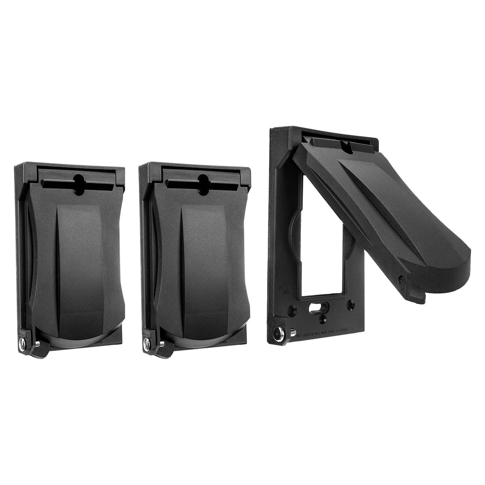 Tapa de Enchufe Exterior BESTTEN 3 Paquetes GFCI Negro