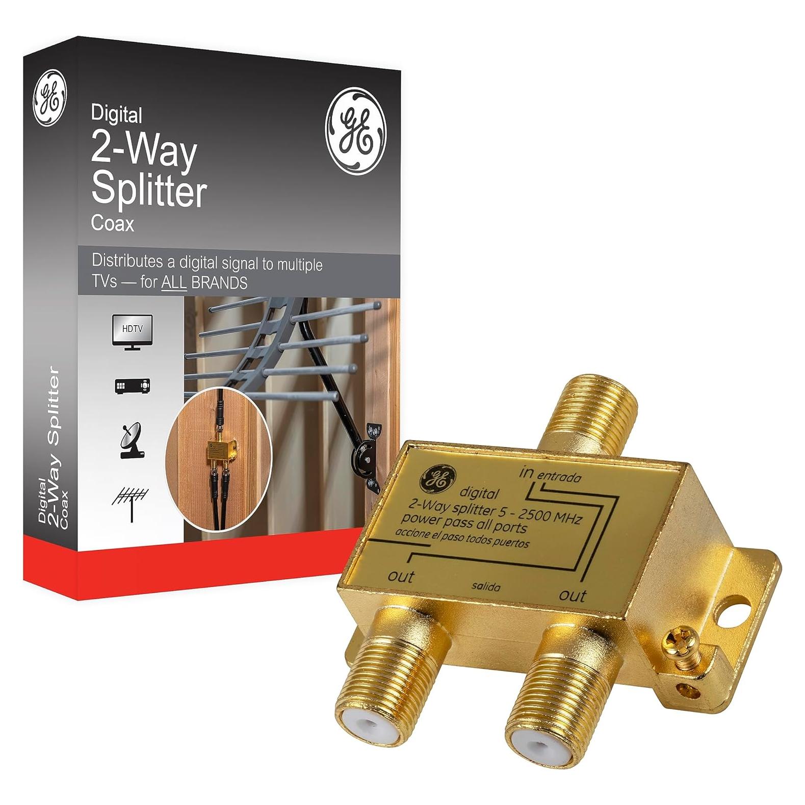 Divisor Coaxial Digital GE 2 Vías 2.5 GHz para TV e Internet