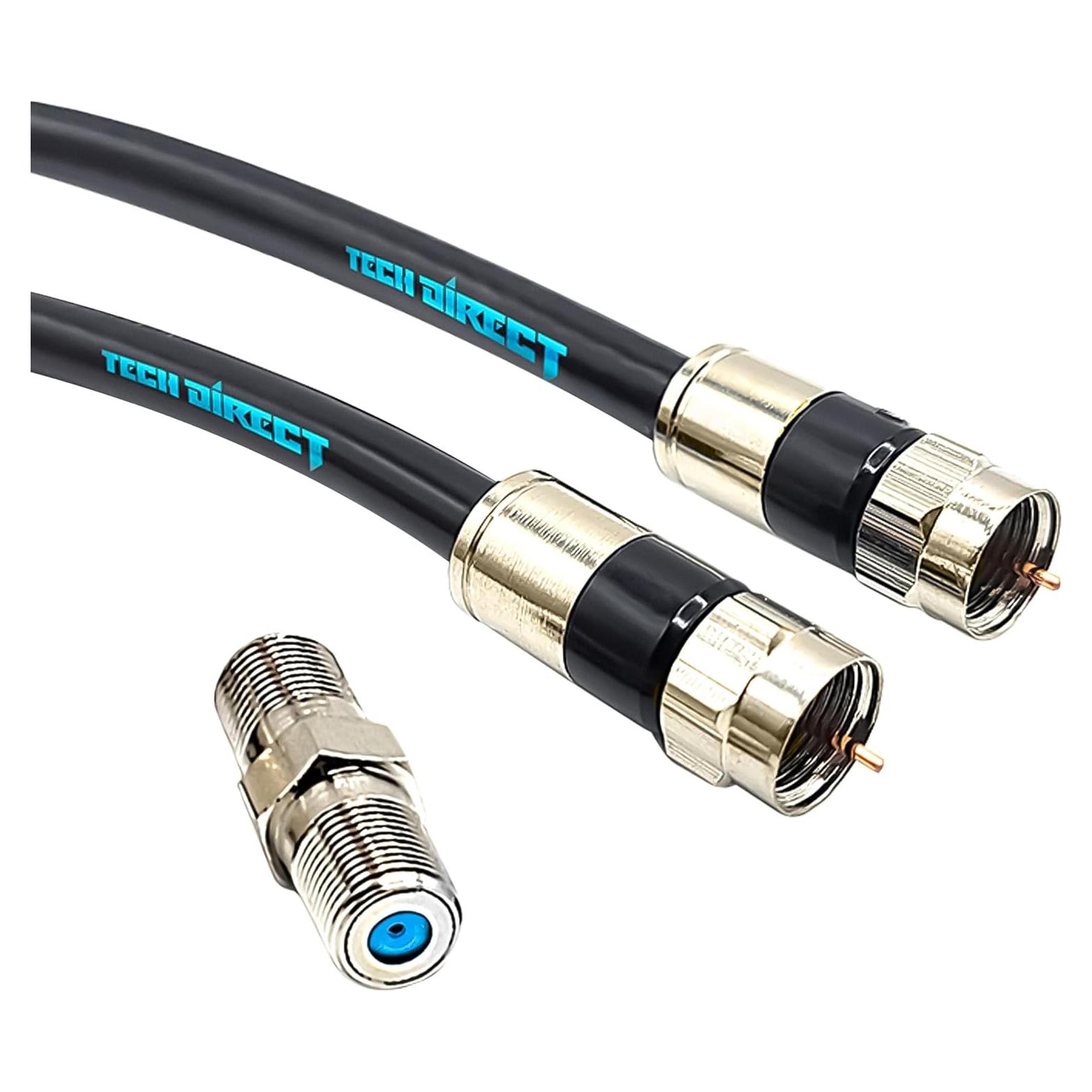 Cable coaxial RG6 4.57m TechDirect - Alta velocidad, bajo pérdida