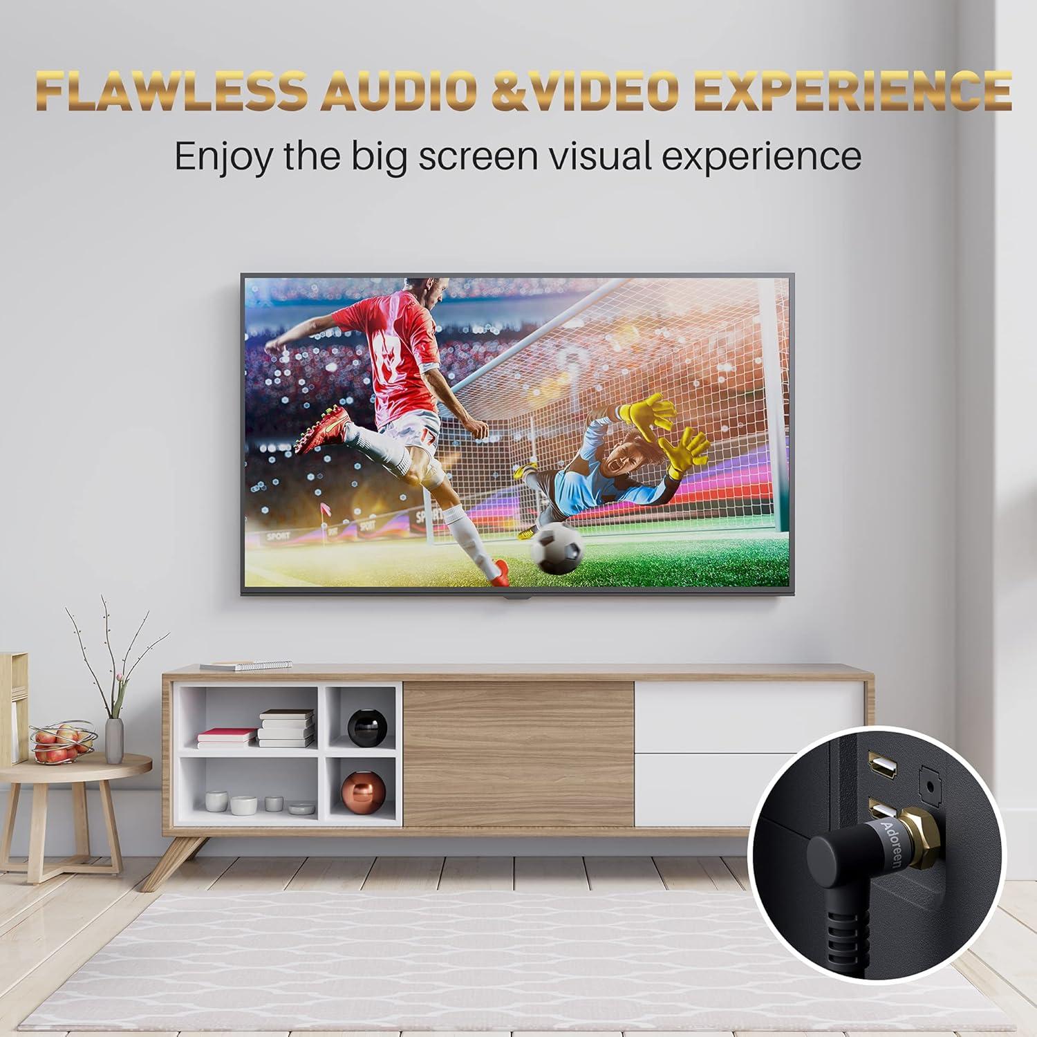 Cable Coaxial Adoreen 1.22 m Cuádruple Blindado RG6 90°