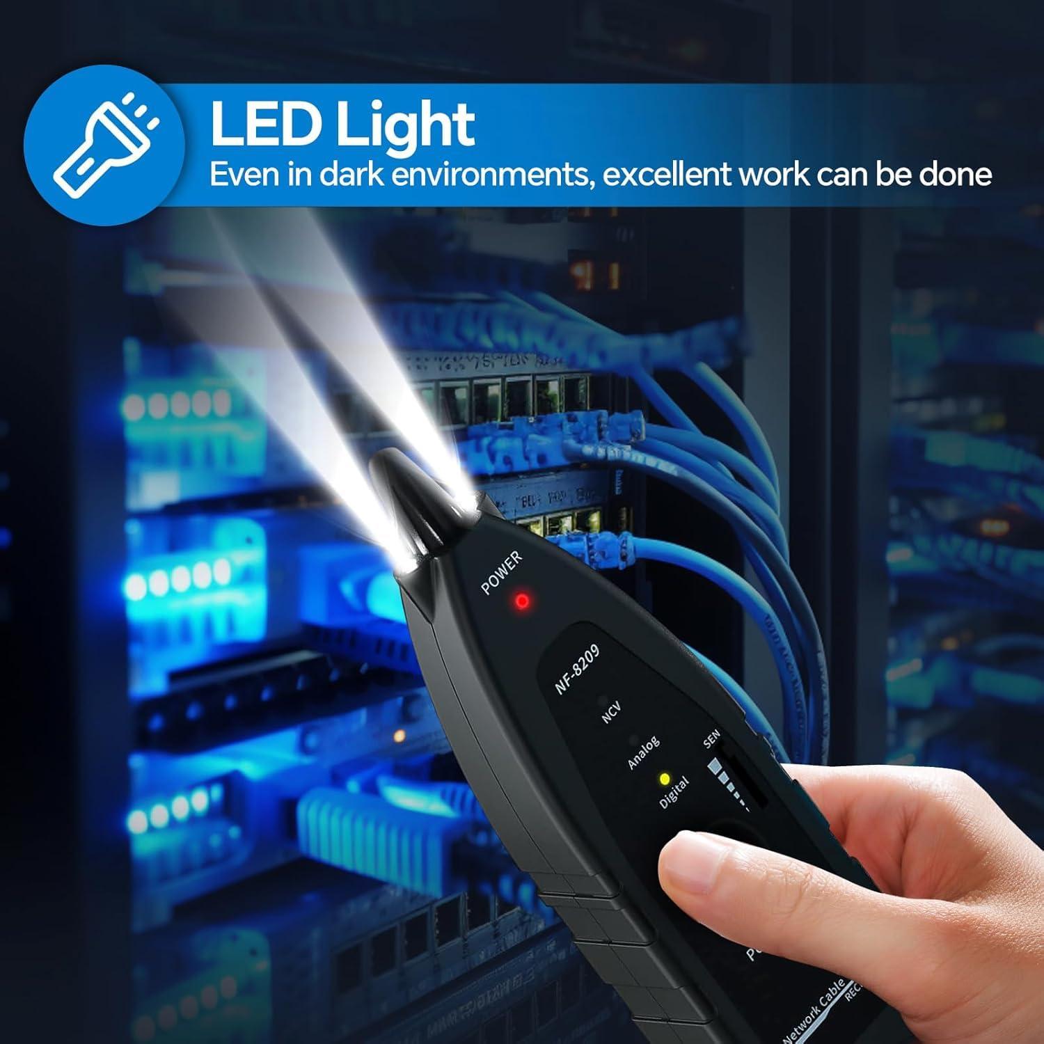 Probador de Cable de Red NOYAFA NF-8209 con PoE y NCV