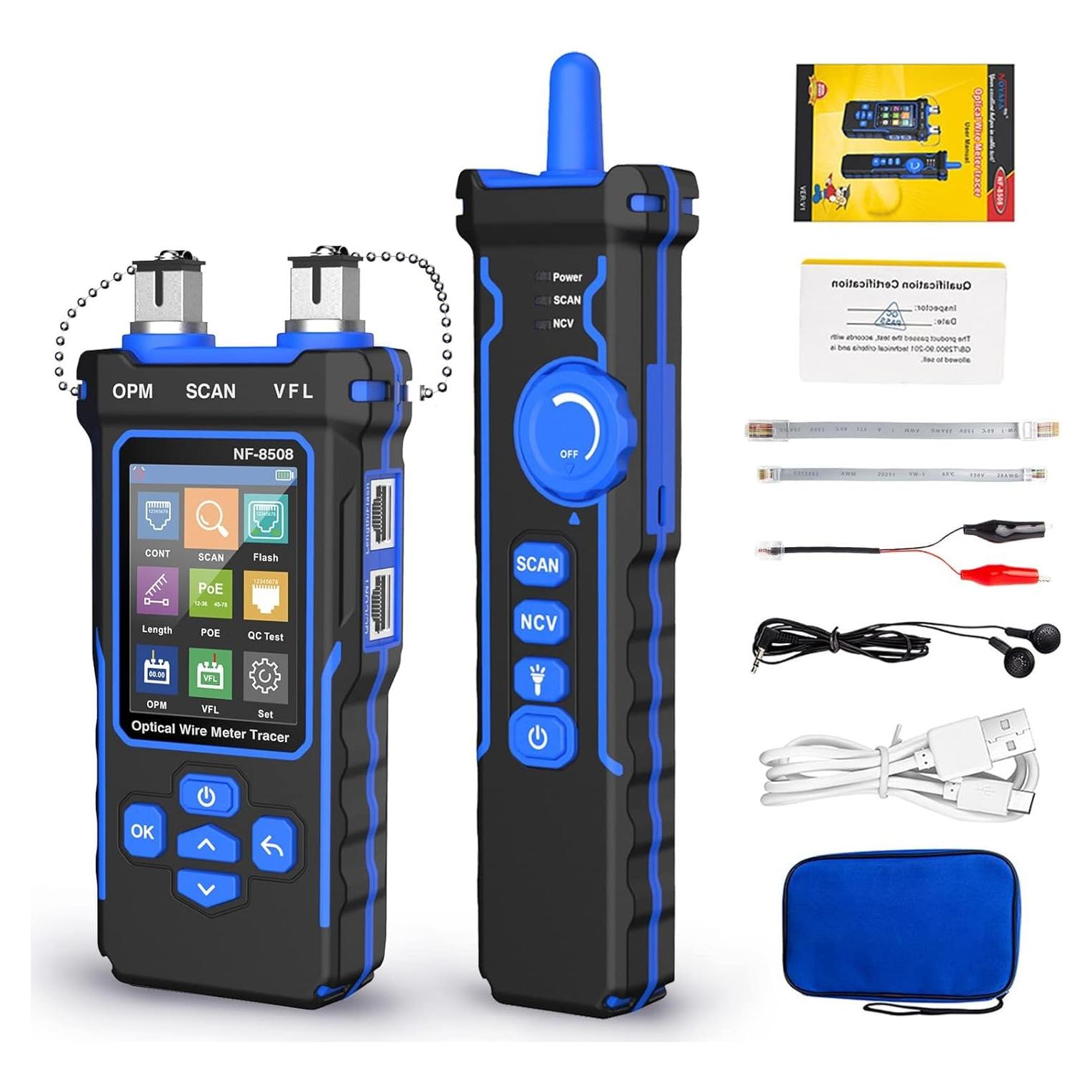 Probador de Cable de Red NOYAFA NF-8508 con Medidor Óptico