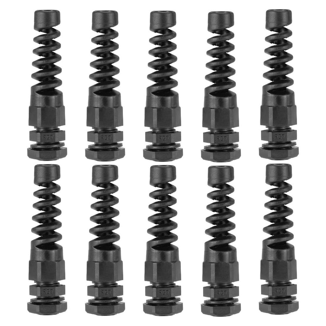 Pasacables PG7 uxcell 3-6.5mm Nylon Impermeable 10pcs