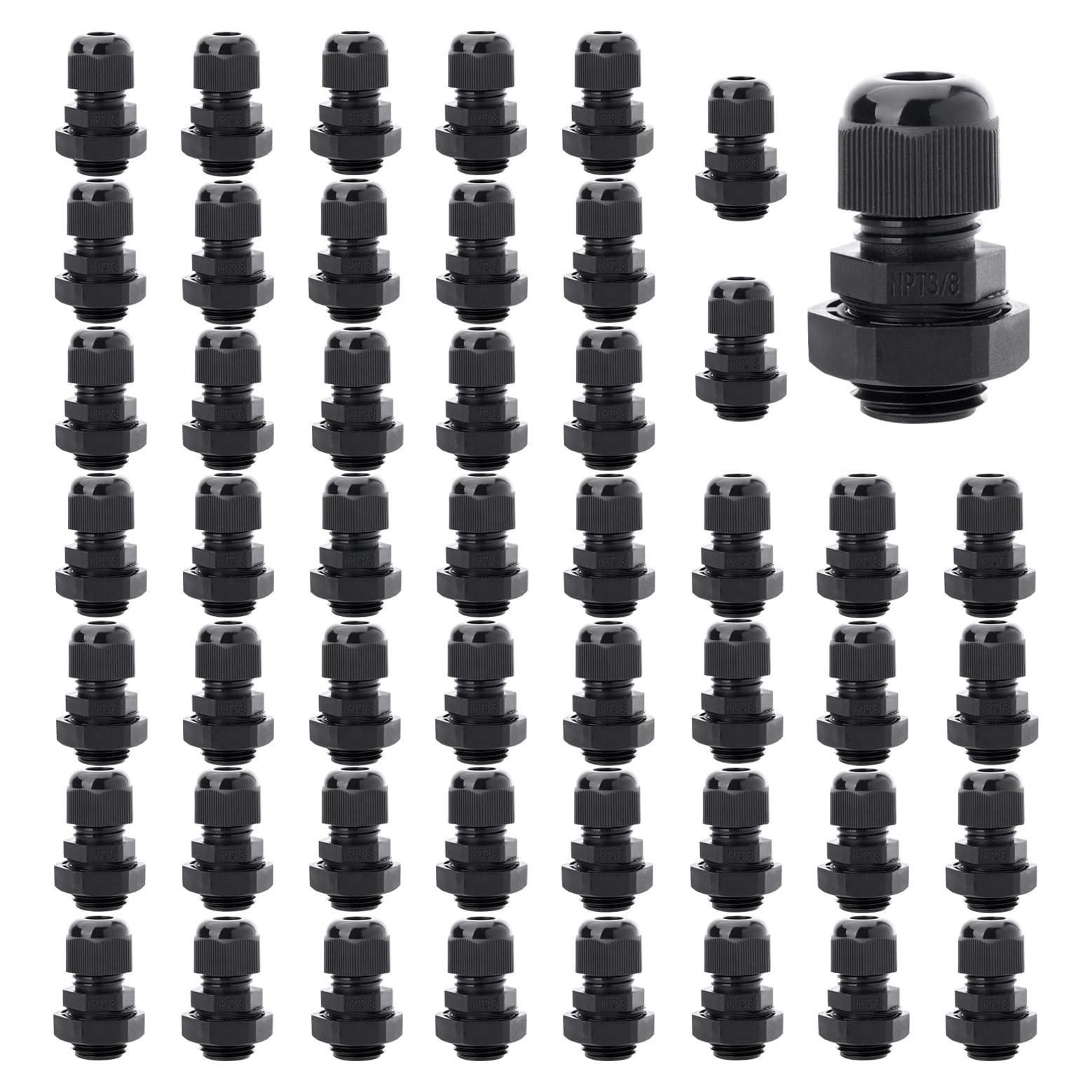 50 Abrazaderas de Cable NPT 3/8" PIONFYNES Impermeables 4-8mm