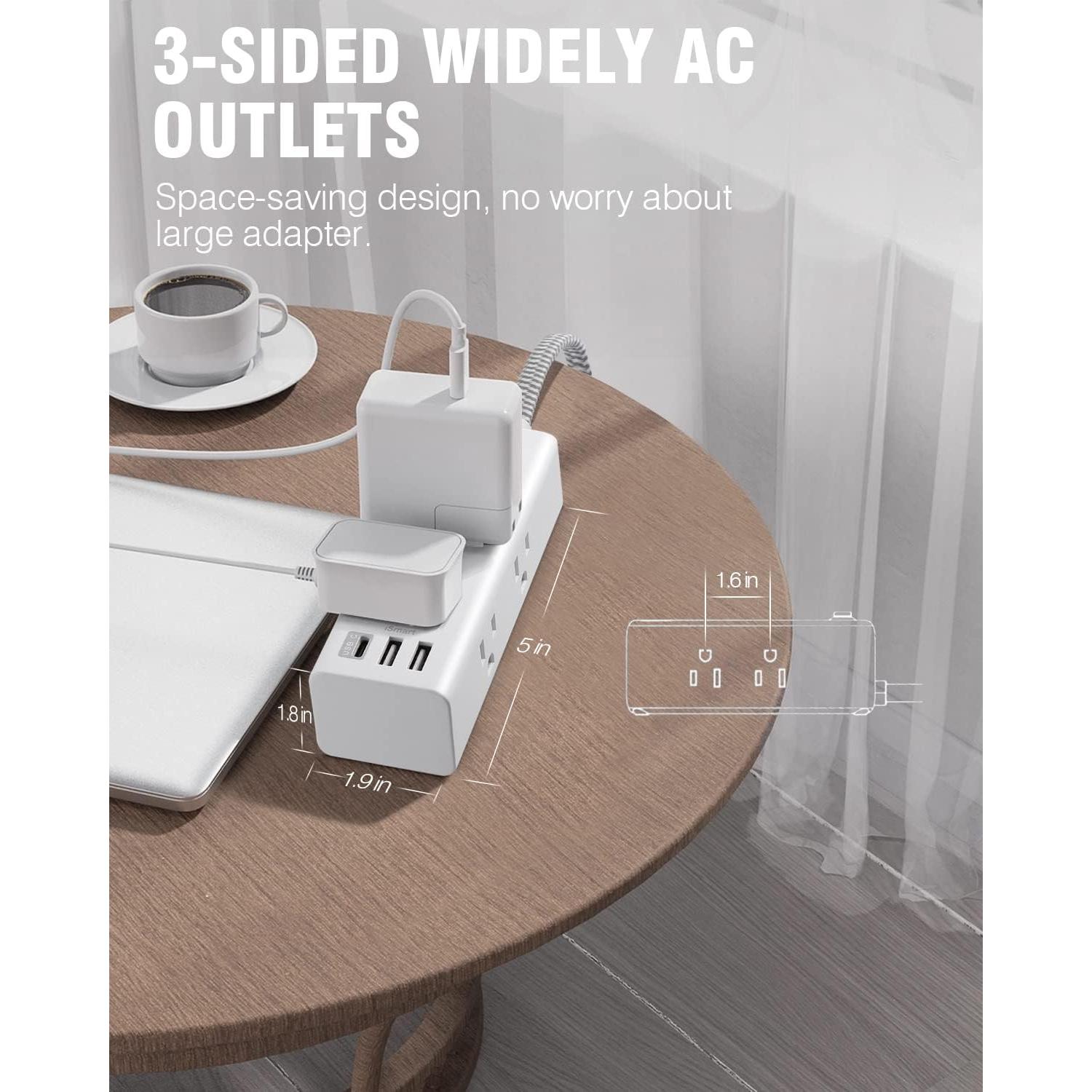 Power Strip One Beat 6 Salidas y 3 USB C 5FT (1.52m)