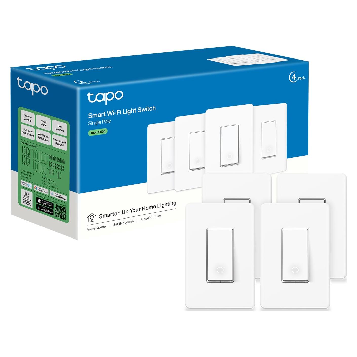 Interruptor de Luz Inteligente TP-Link Tapo S500 4-Pack Blanco