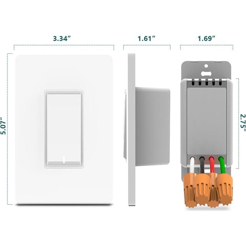 Interruptor de Luz Inteligente TREATLIFE Wi-Fi 1250W