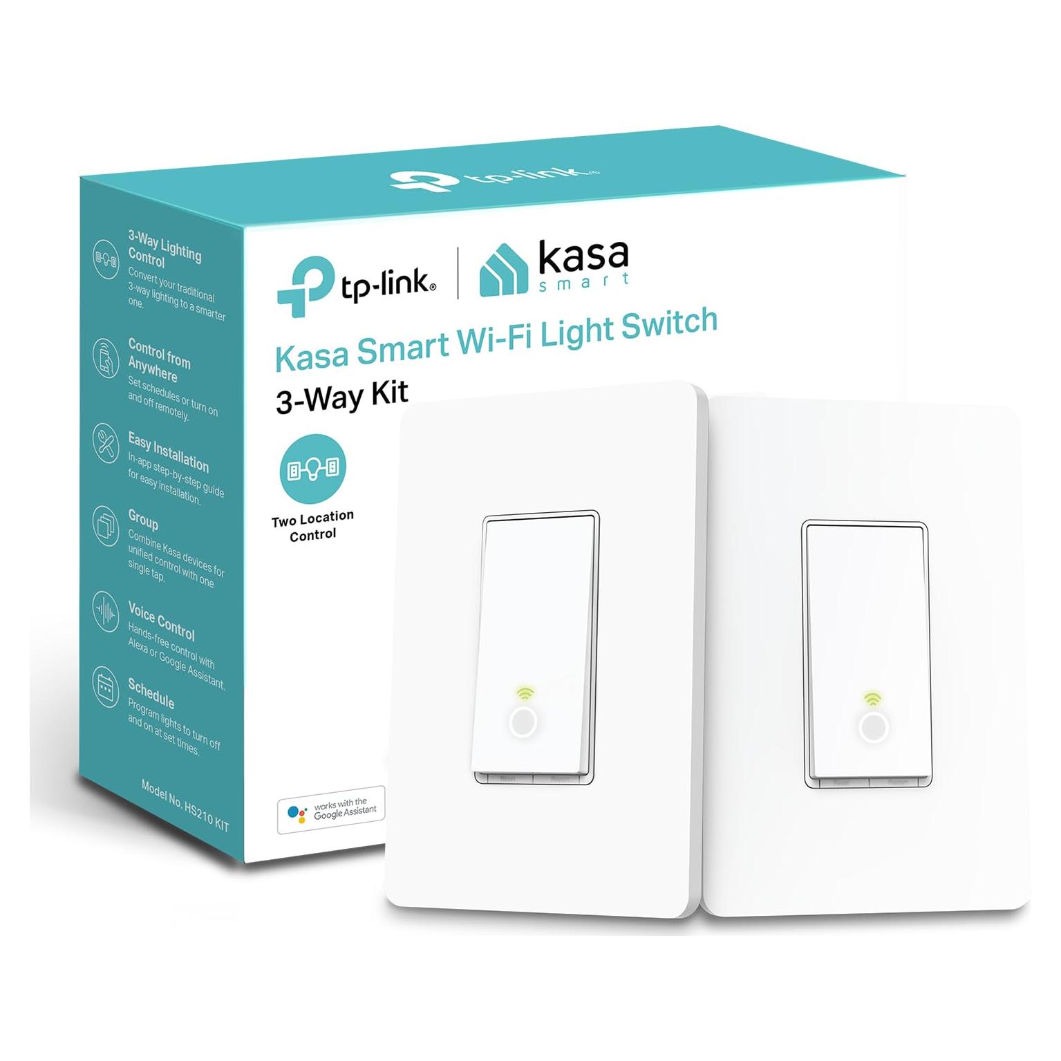 Interruptor Inteligente Kasa HS210 KIT 3 Vías Wi-Fi 2.4GHz