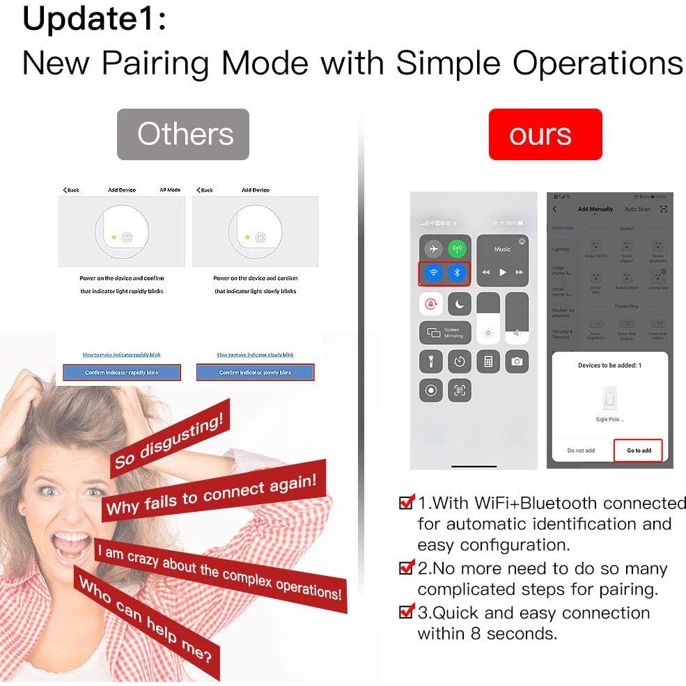 Interruptor de Luz Inteligente MoesGo WiFi 4 Gang Blanco