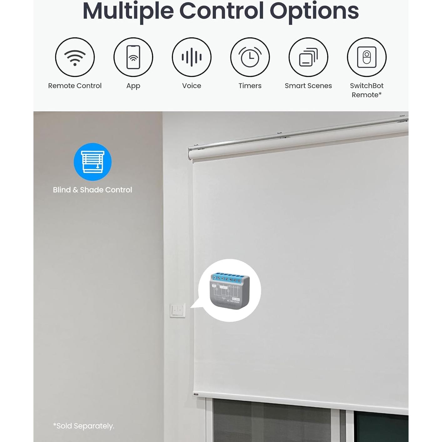 Interruptor Relé Inteligente SwitchBot 2PM, Control Doble Luz, Wi-Fi y Bluetooth