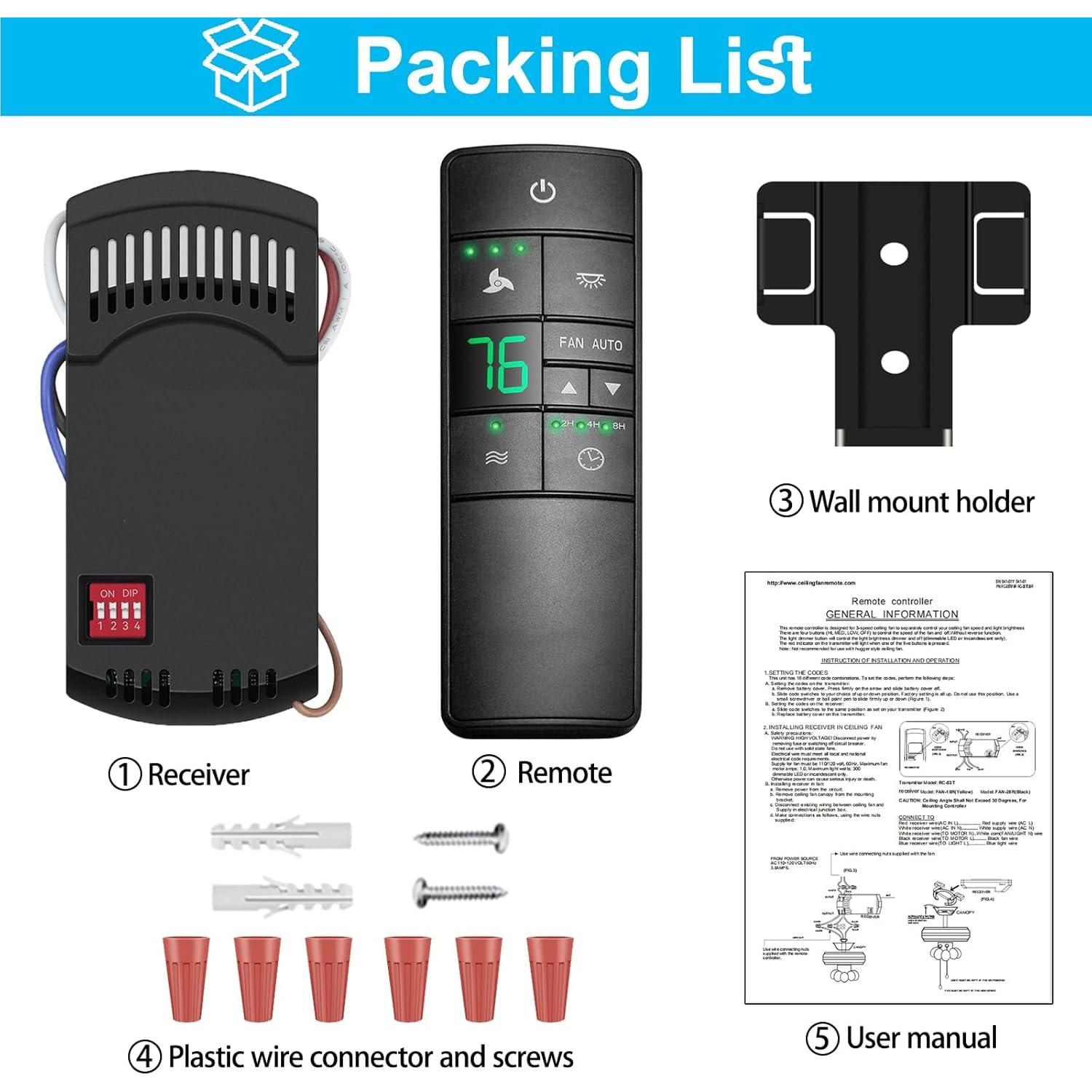 Control Remoto Universal para Ventilador de Techo COREBAY HD3