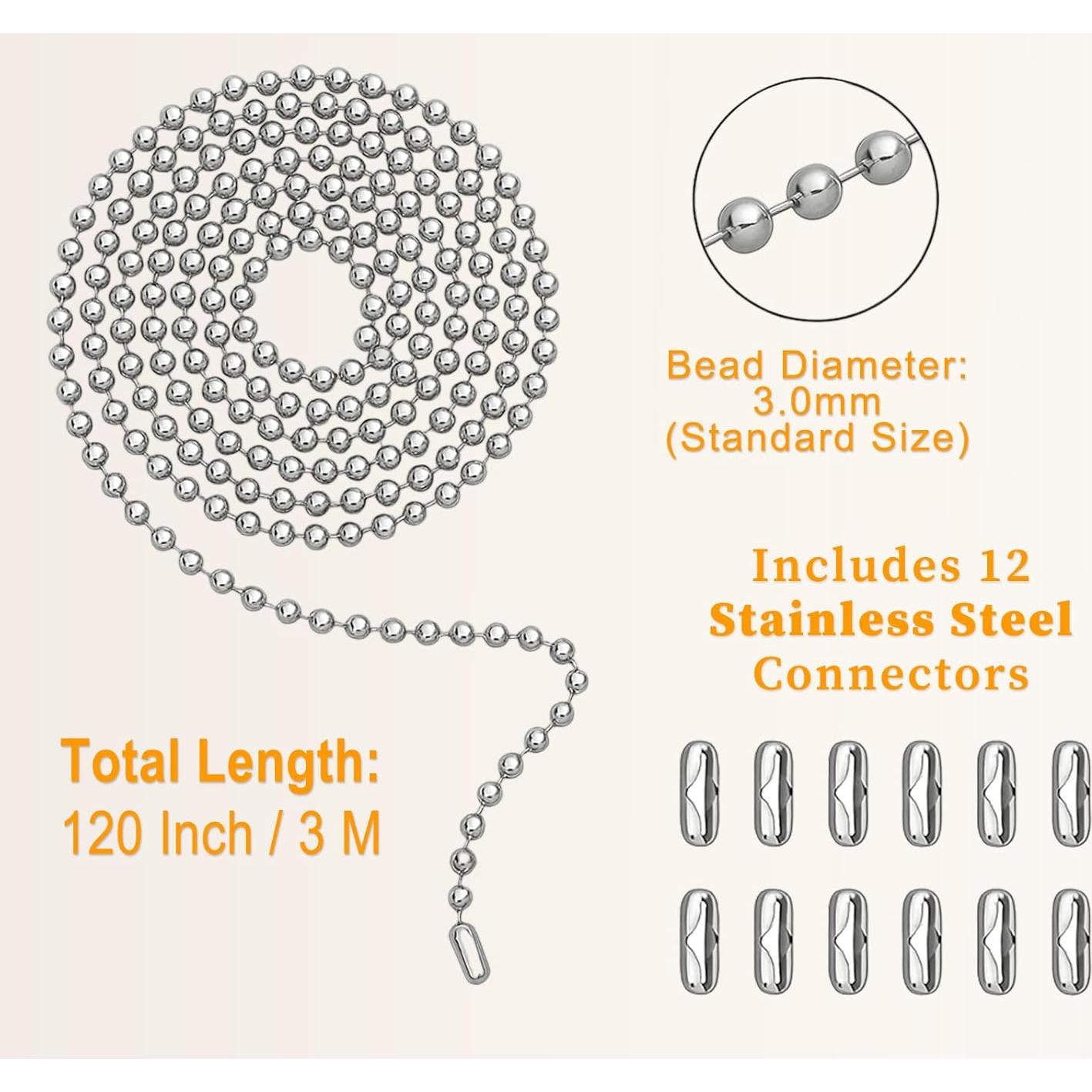 Extensor de Cadena para Ventilador DLHMBOQ 304.8 cm Acero Inoxidable