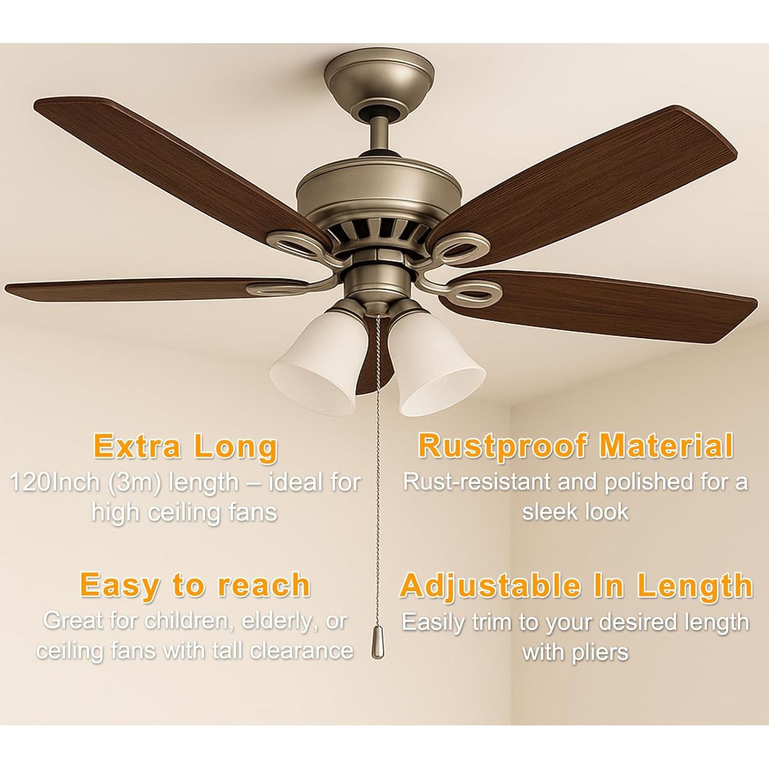 Extensor de Cadena para Ventilador DLHMBOQ 304.8 cm Acero Inoxidable