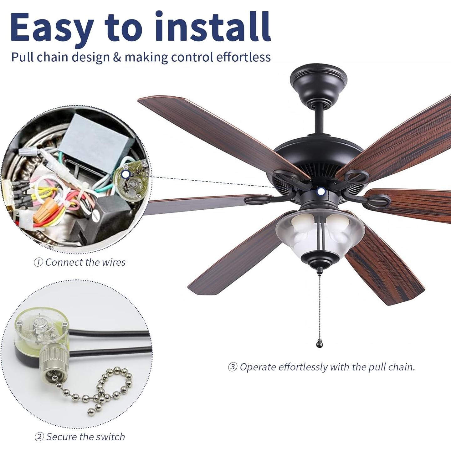 Interruptor de Luz de Cadena ZING EAR ZE-109 para Ventilador de Techo