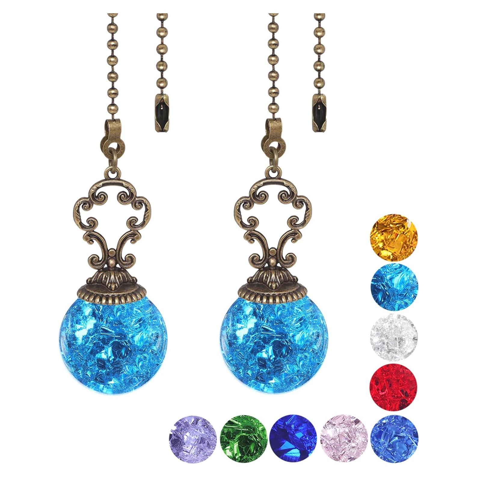 Cadena de Tirar para Ventilador de Techo LONGSHENG 38 cm Azul Lago