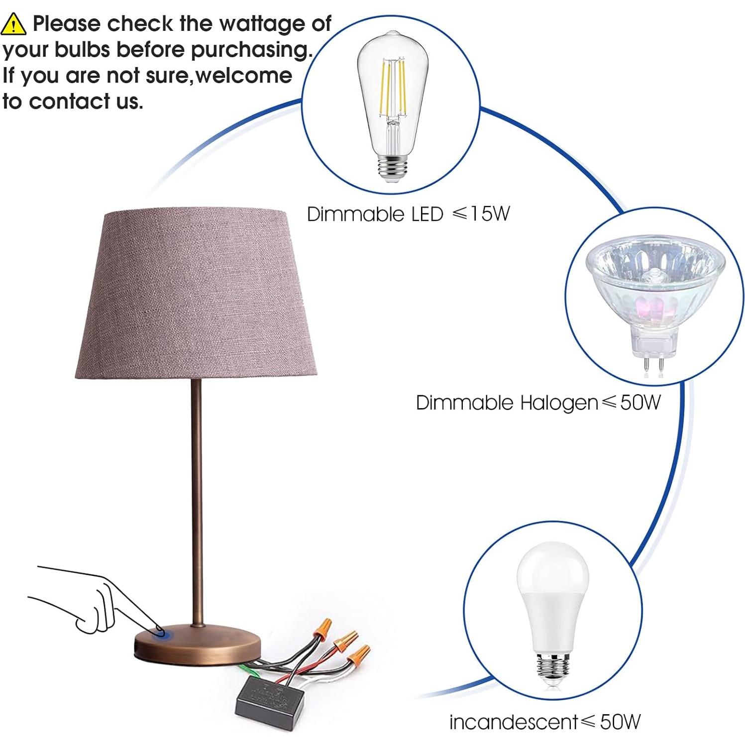 Interruptor Táctil Regulable Zeifun 3 Niveles Brillo LED
