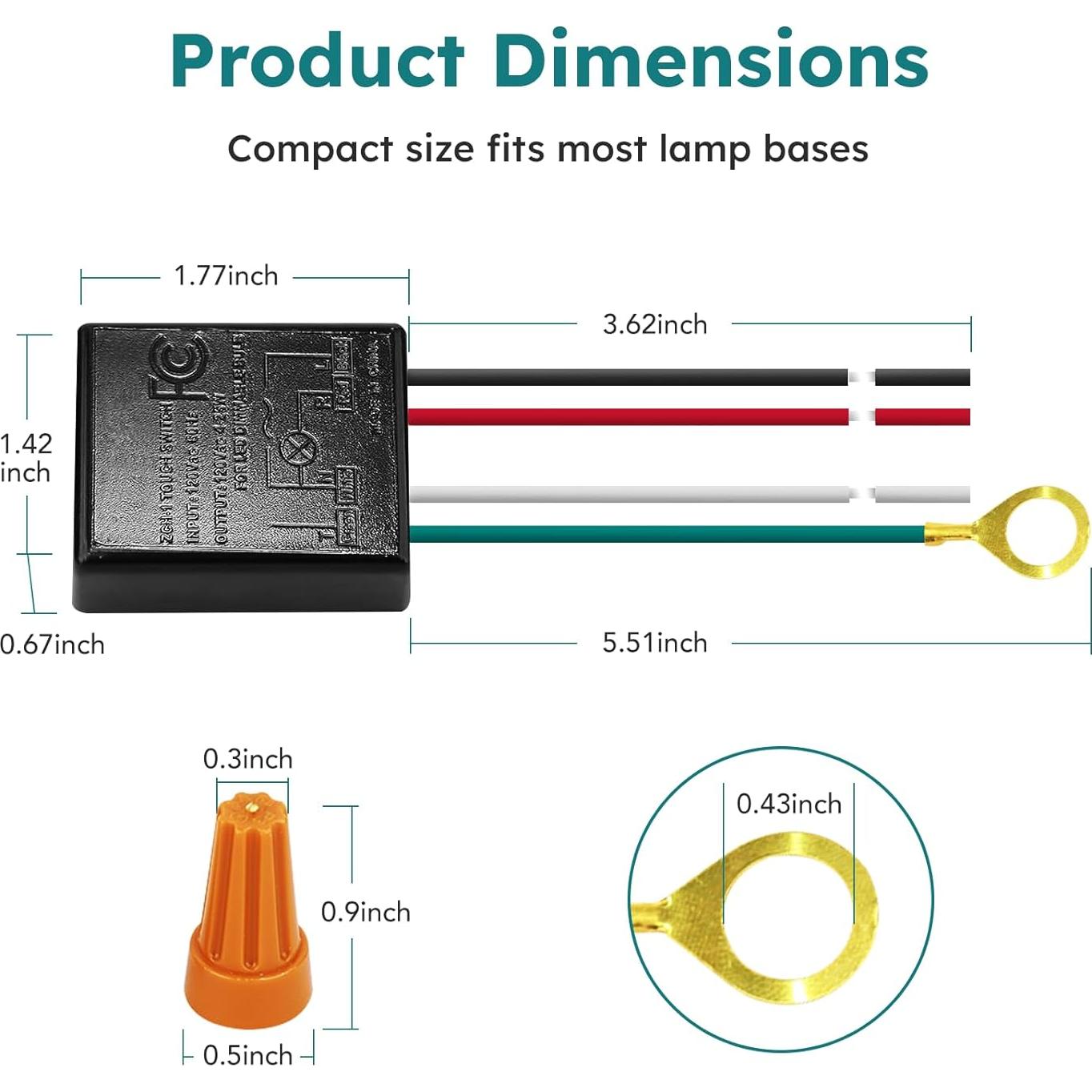 Módulo de Control Táctil Dimmable 3 Vías Basdien para Lámpara