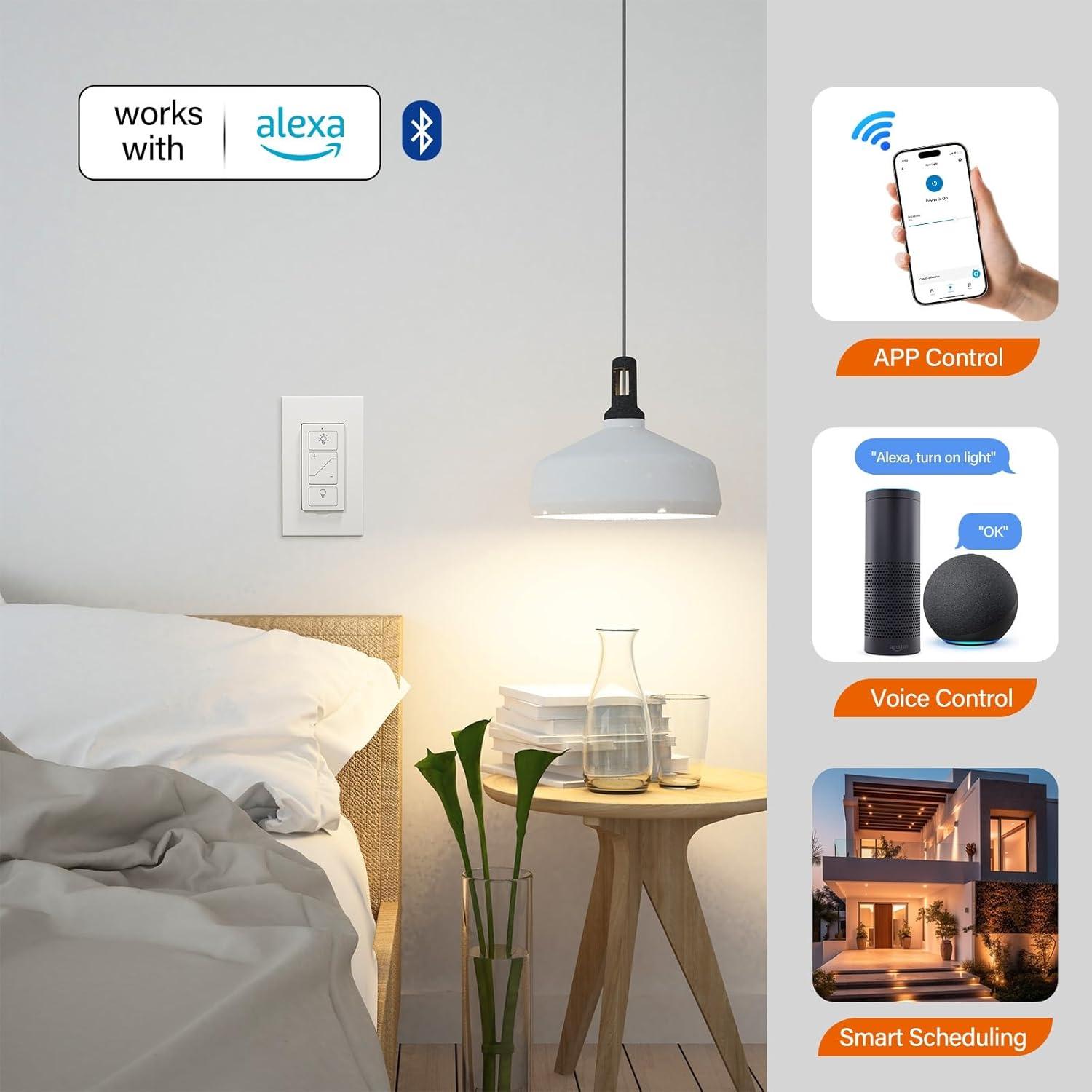 Atenuador de luz inteligente Sunmerit con control remoto y Alexa