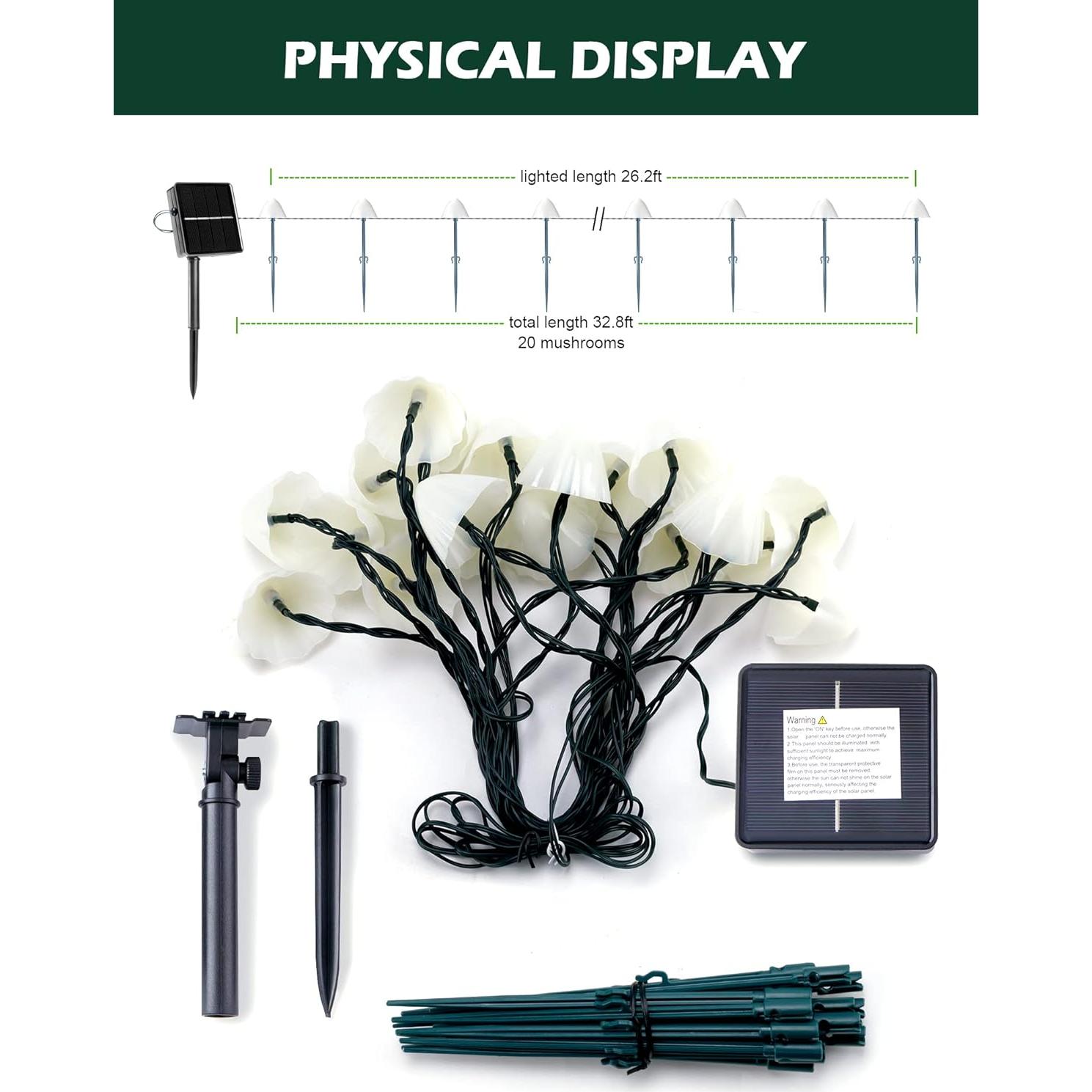 Luces de Jardín Solar Brightown 20 LED 10m IP65 Decorativas