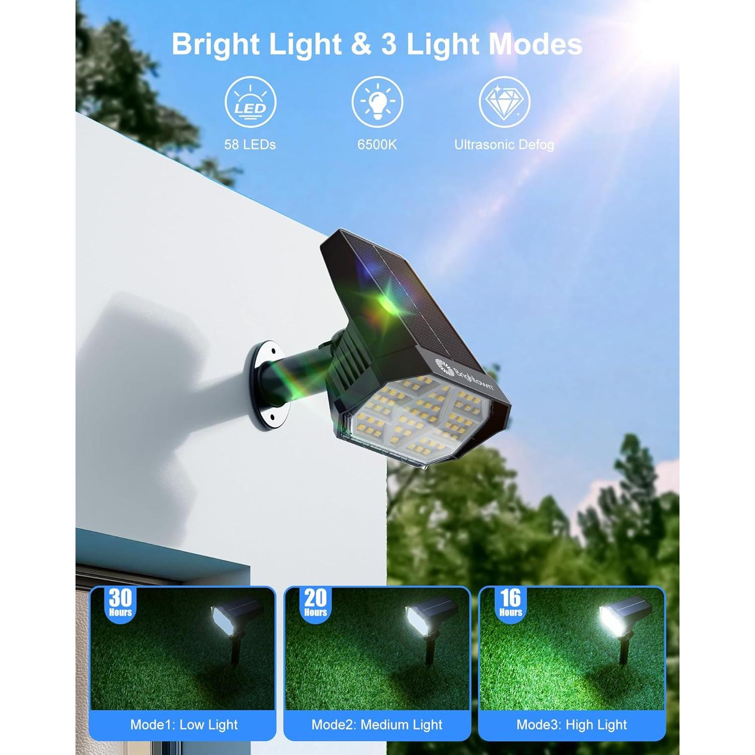 Luces Solares de Spot Brightown 4 Pack 58 LED IP67 2-en-1