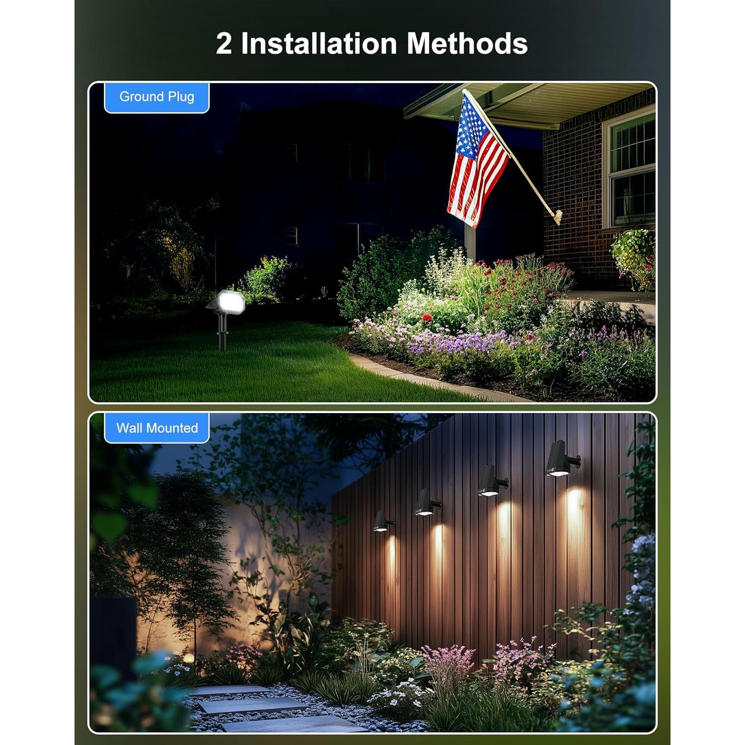 Luces Solares de Spot Brightown 4 Pack 58 LED IP67 2-en-1