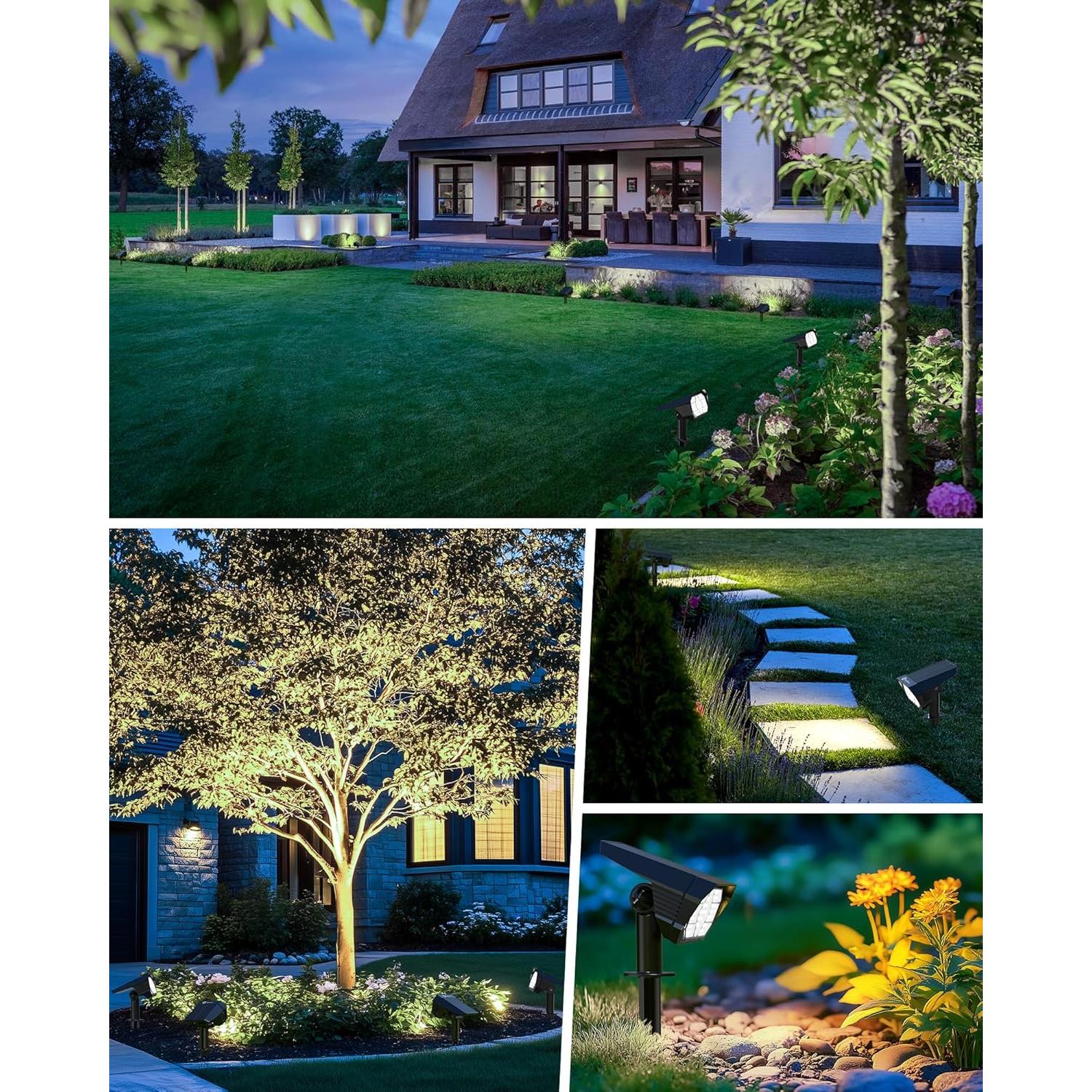 Luces Solares de Spot Brightown 4 Pack 58 LED IP67 2-en-1