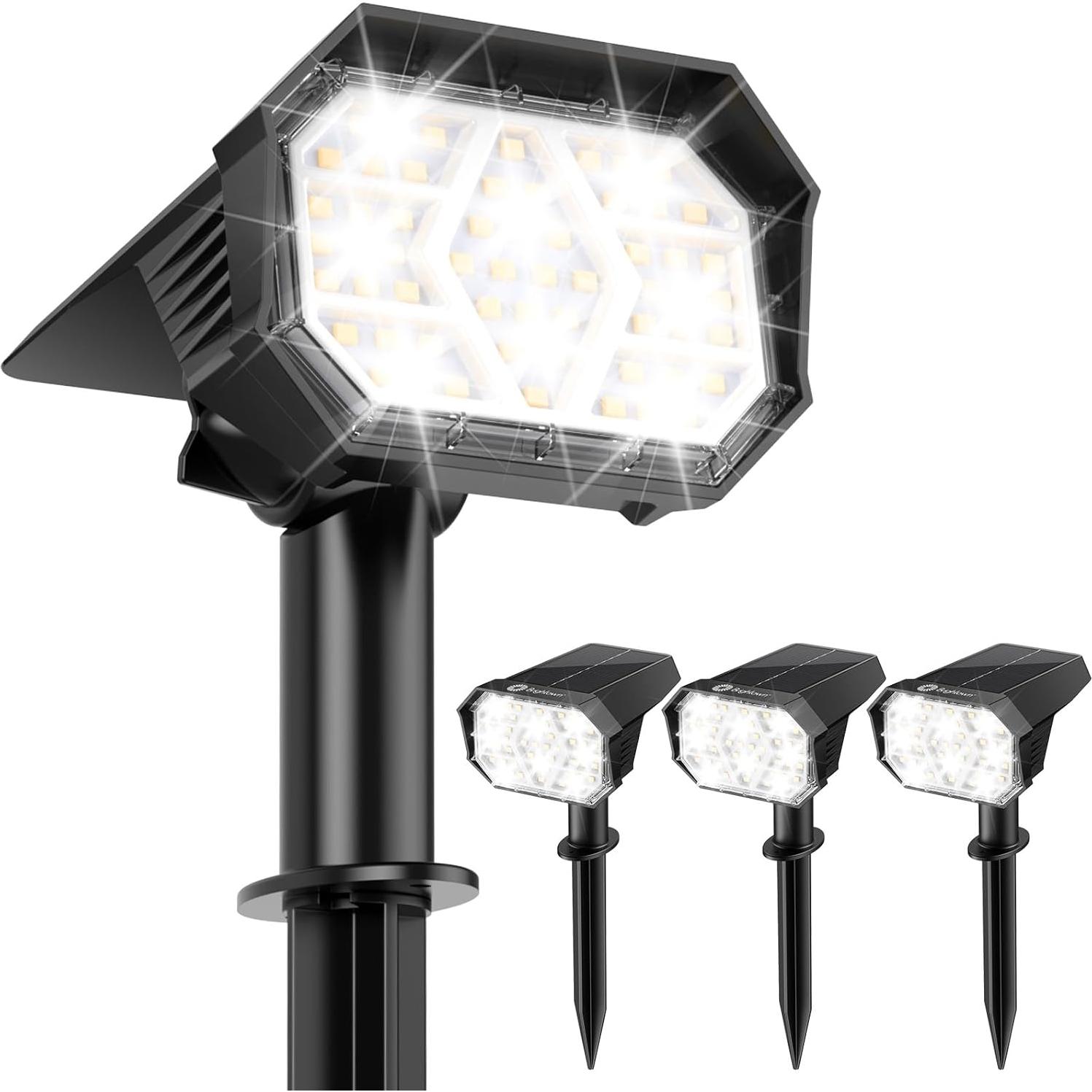 Luces Solares de Spot Brightown 4 Pack 58 LED IP67 2-en-1