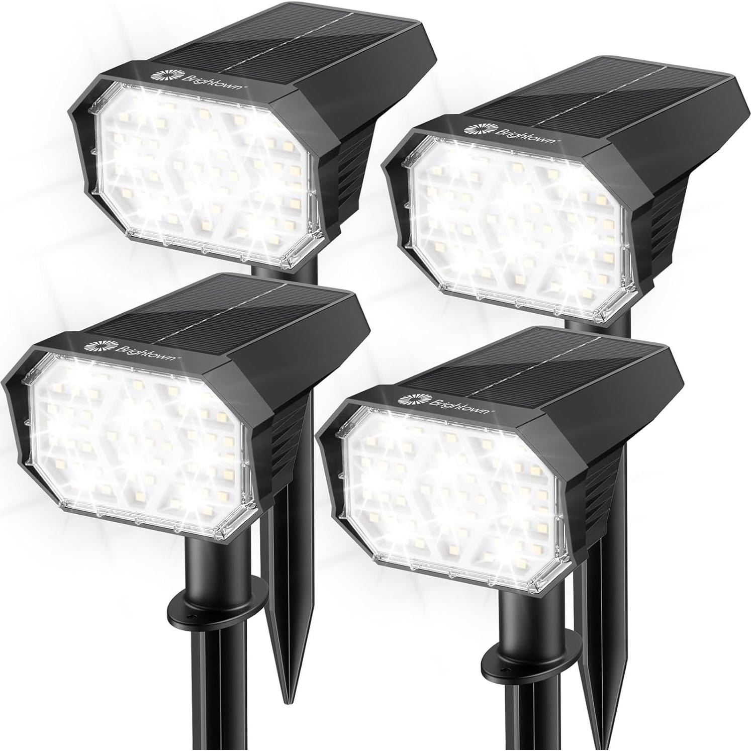 Luces Solares de Spot Brightown 4 Pack 58 LED IP67 2-en-1