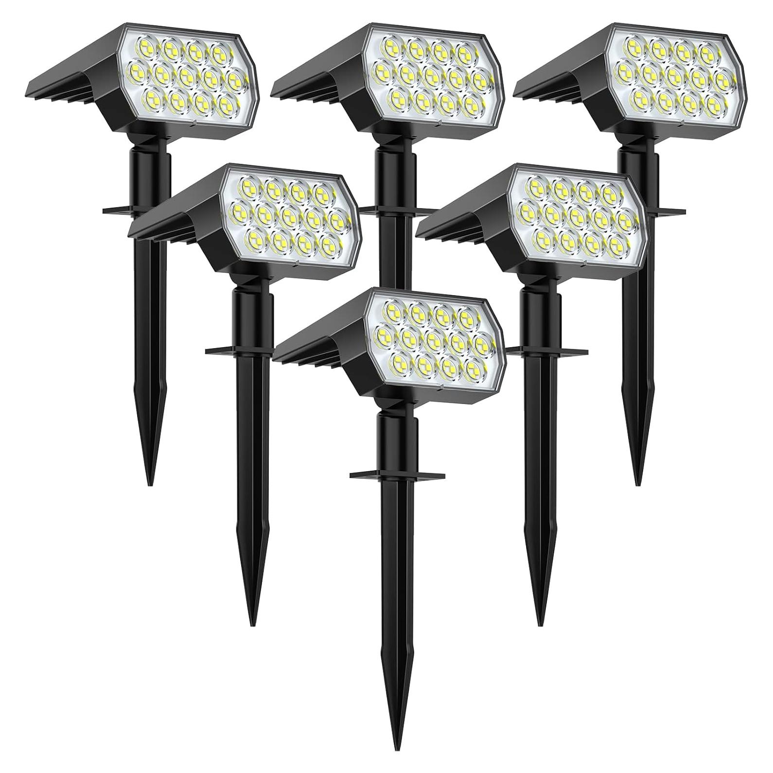 Luces Spot Solares WELALO 6 Paquete 65 LED IP68 para Exteriores