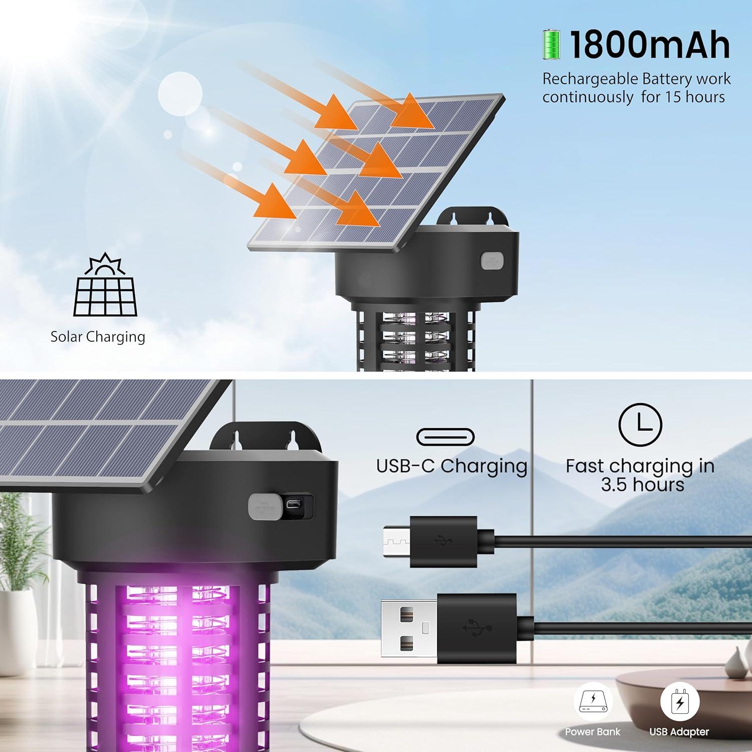 Zapper de Insectos Solar P PEST SNIPER 2 Unidades Impermeable