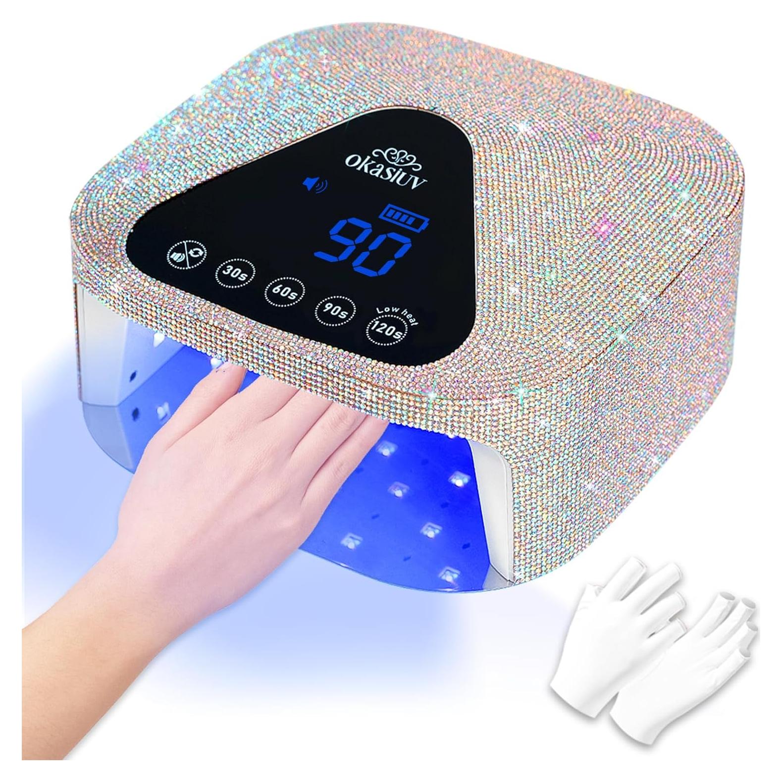 Lámpara de Uñas LED UV Okasiuv Inalámbrica con Guantes UV