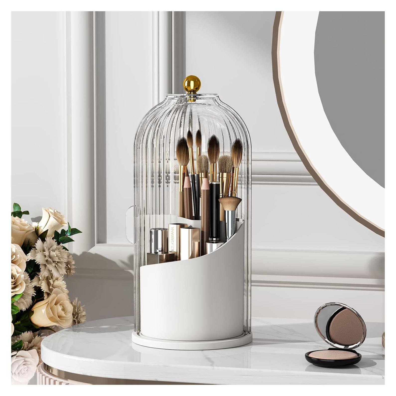 Soporte para Brochas de Maquillaje YOOLENS 360° Rotativo Transparente