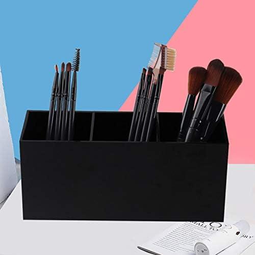 Organizador de Brochas de Maquillaje Weiai Negro 3 Compartimentos
