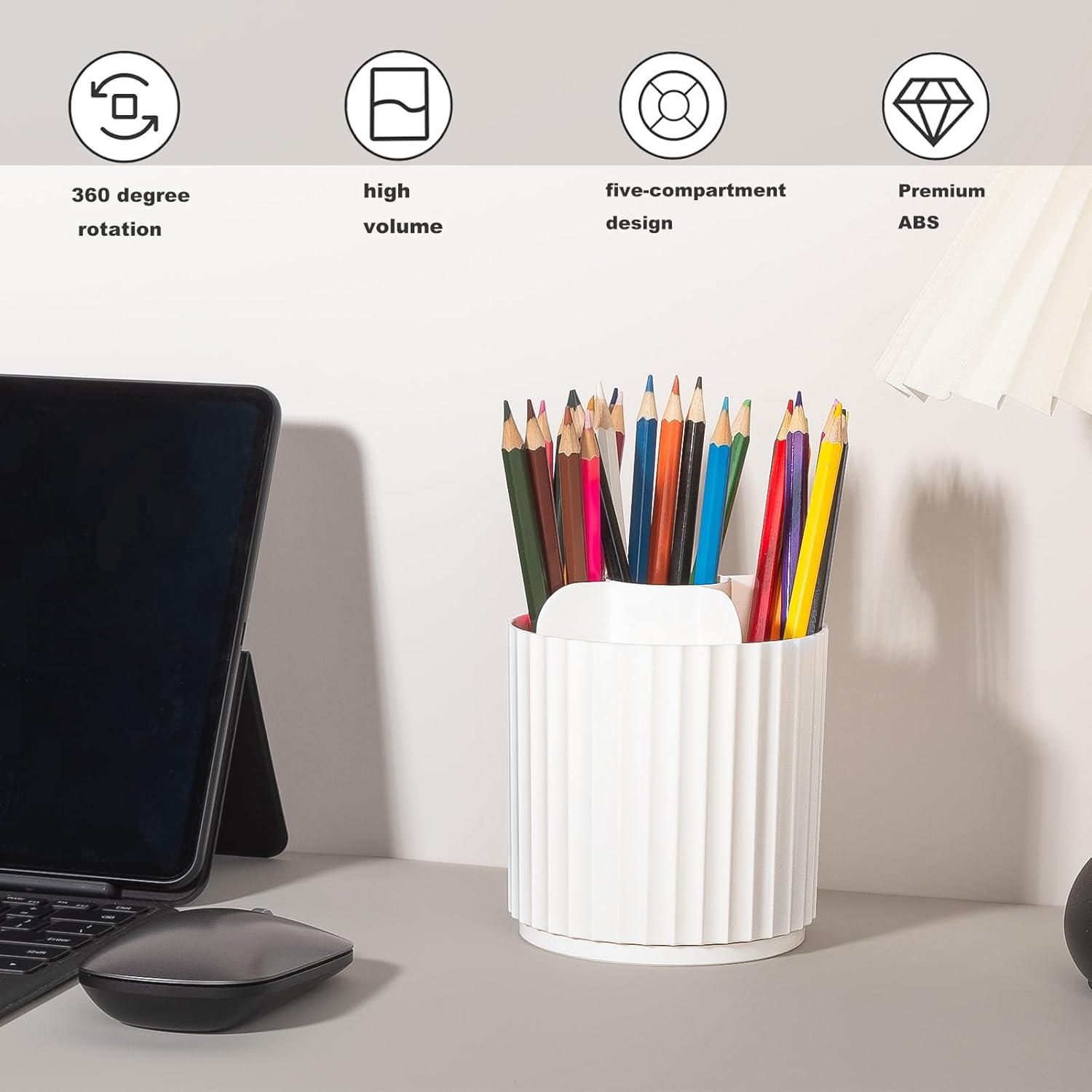 Organizador de Brochas de Maquillaje Anyoifax 360° Rotatorio Blanco