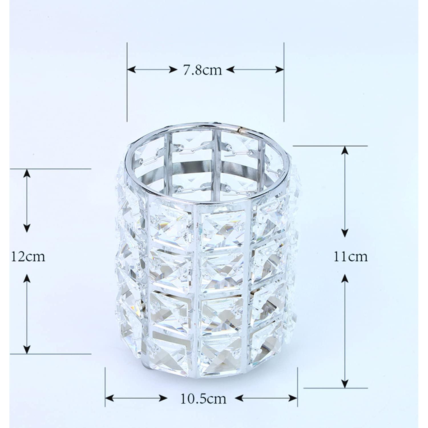 Organizador de Brochas de Maquillaje Aila Cristal Dorado 10.5x12cm