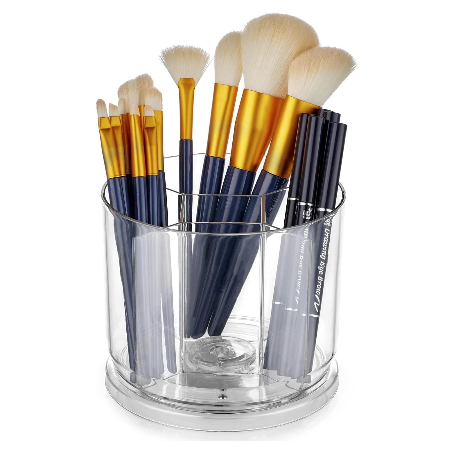 Organizador de Brochas de Maquillaje VANZAVANZU 360° Transparente