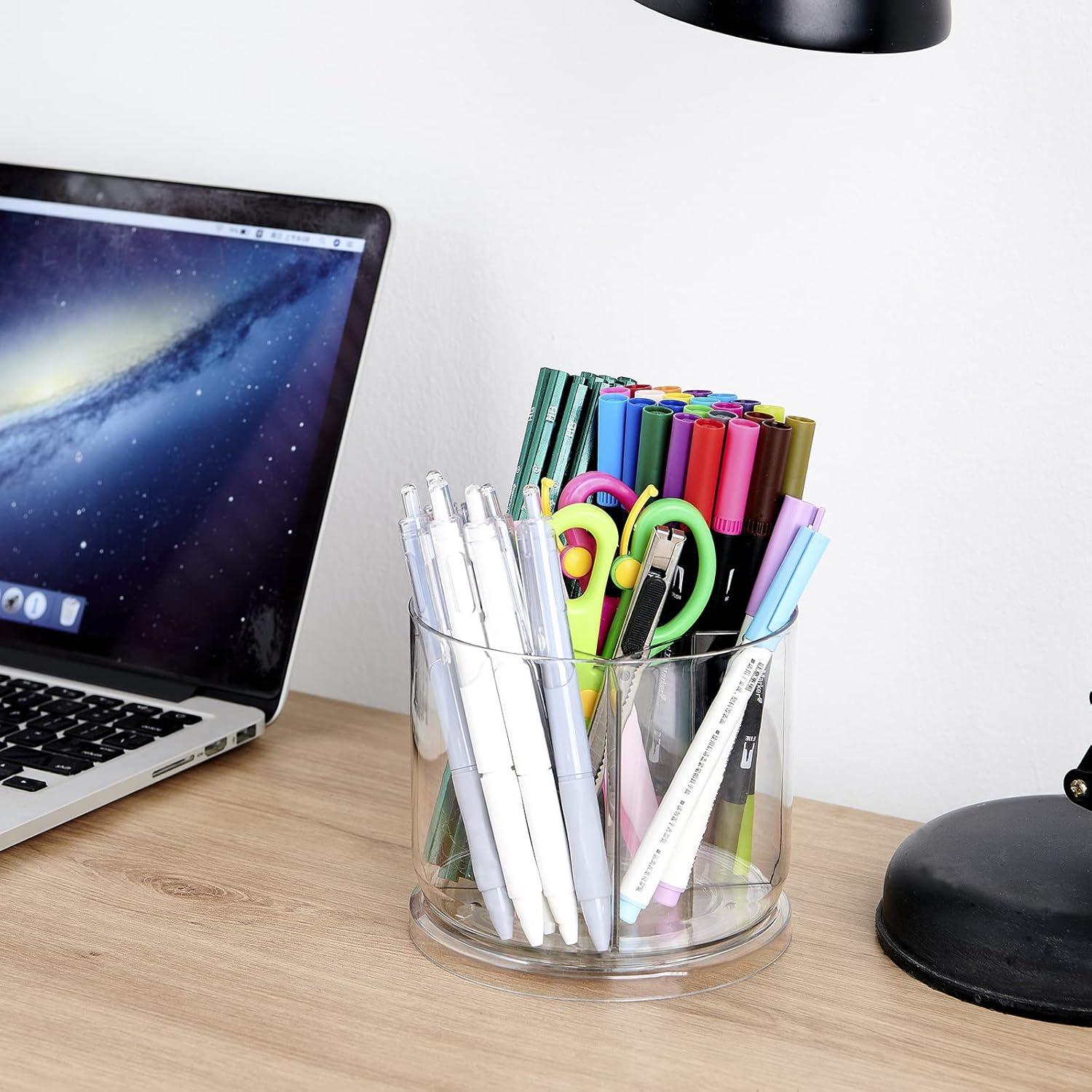 Organizador de Brochas de Maquillaje VANZAVANZU 360° Transparente