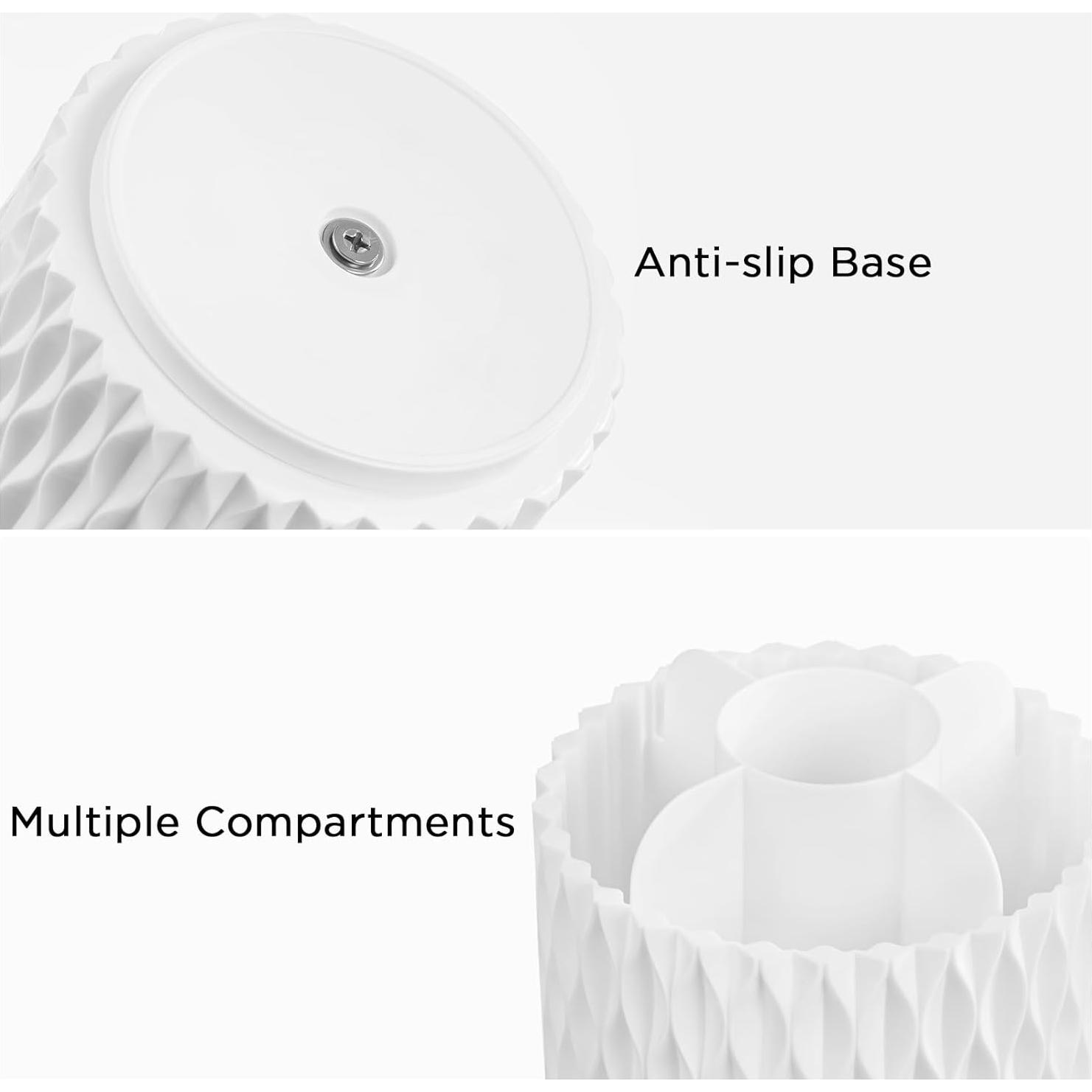 Soporte para Brochas de Maquillaje HBlife Blanco 360 Rotatorio