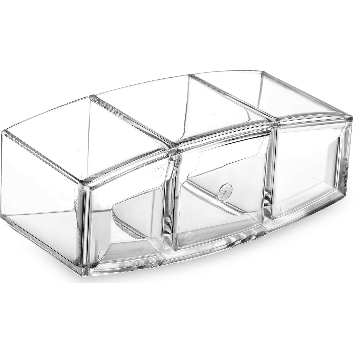 Organizador de Brochas HBlife Acrílico Transparente 3 Compartimentos