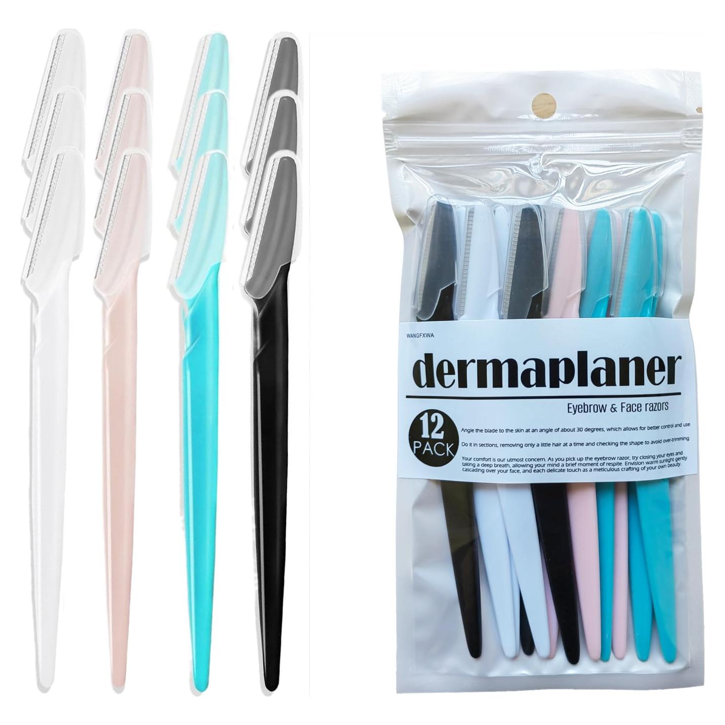 Rasuradora Dermaplane WANGFXWA 12 Piezas para Cejas y Vello Facial