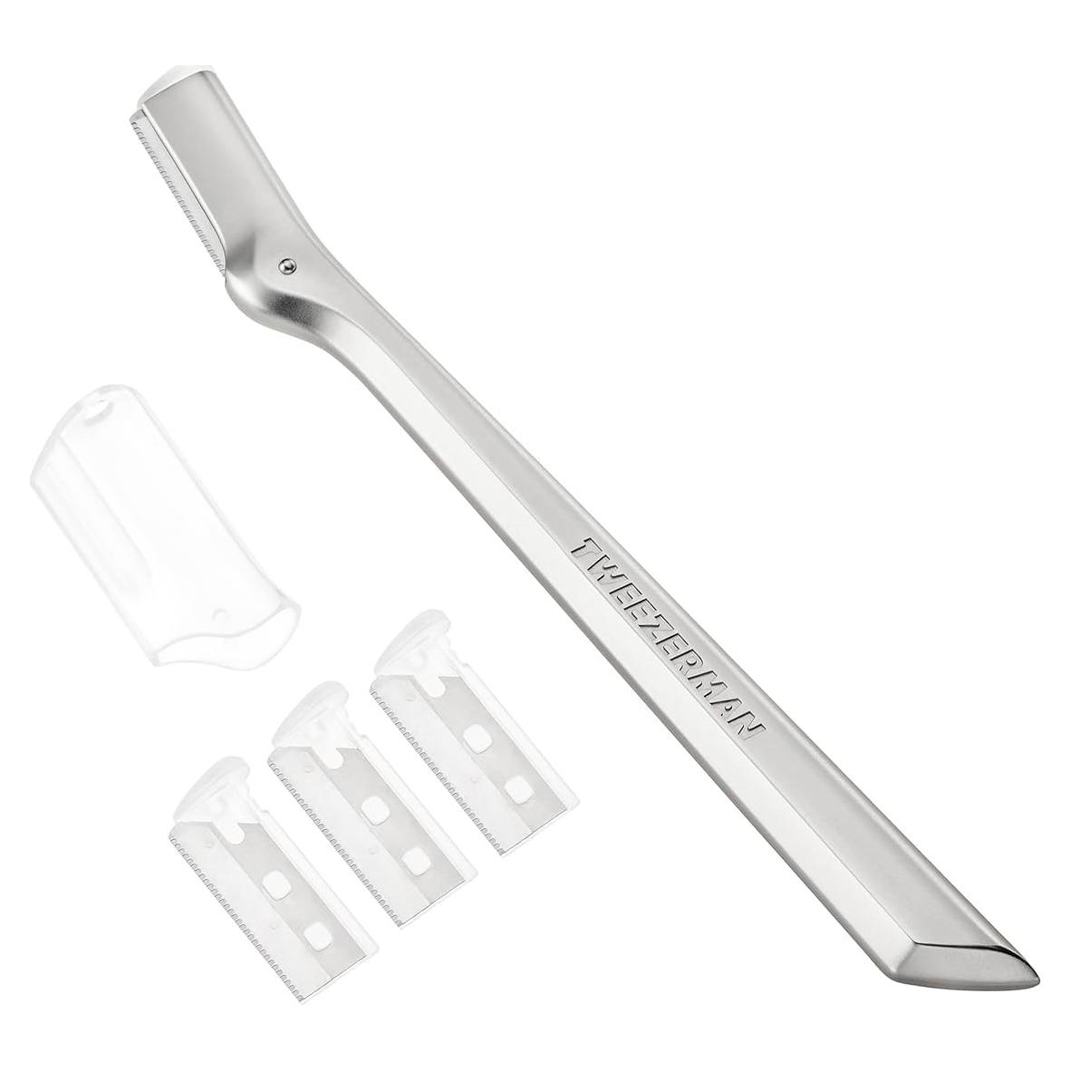 Rasuradora de Cejas Tweezerman Acero Inoxidable con 3 Cuchillas