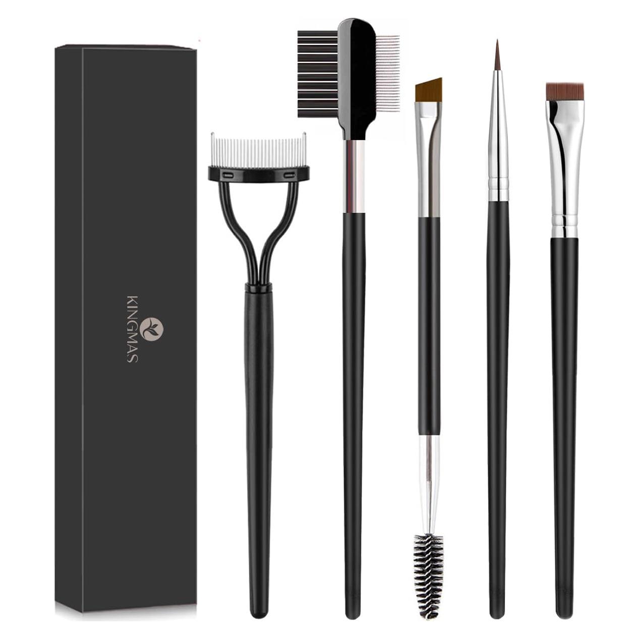 KINGMAS Set de Cepillos de Maquillaje para Ojos 5 Piezas
