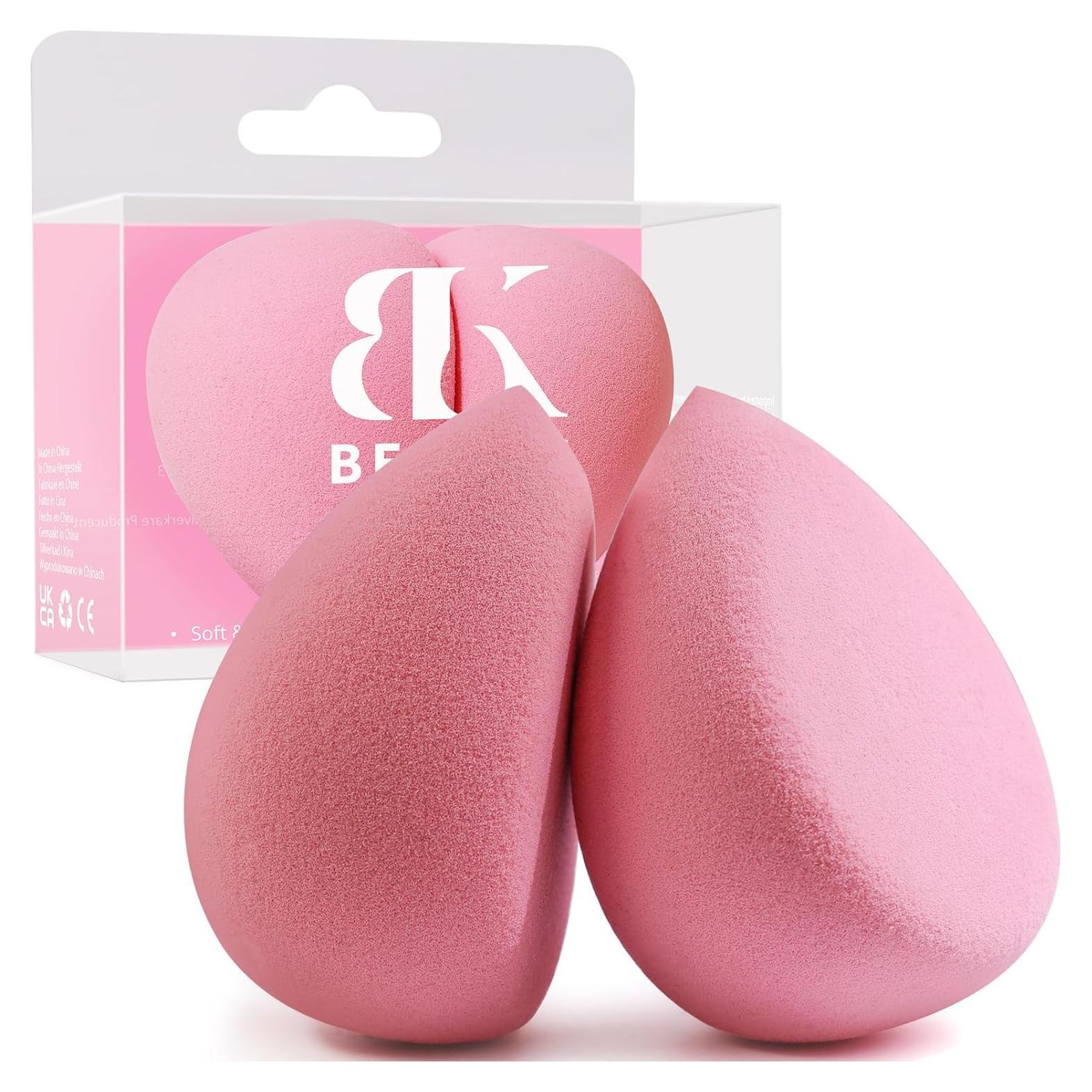 Esponjas de Maquillaje BEAKEY Dúo Rosa Libre de Látex 2 Unidades