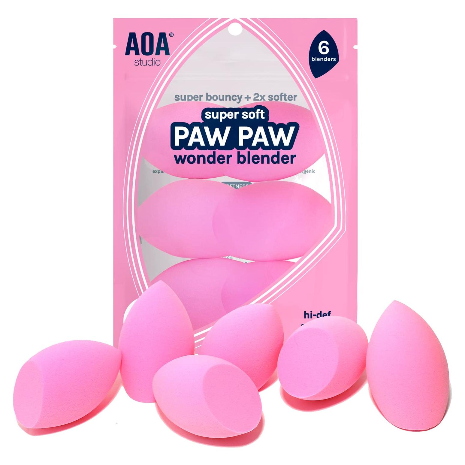 Conjunto de 6 Esponjas de Maquillaje AOA Studio Rosa Sin Látex