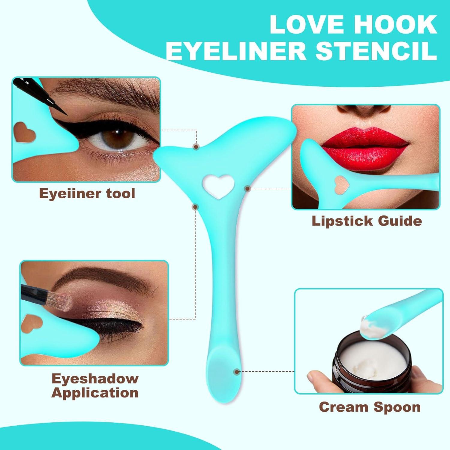 Set de Plantillas de Delineador IDDFEVE 2 Pcs Silicona Azul